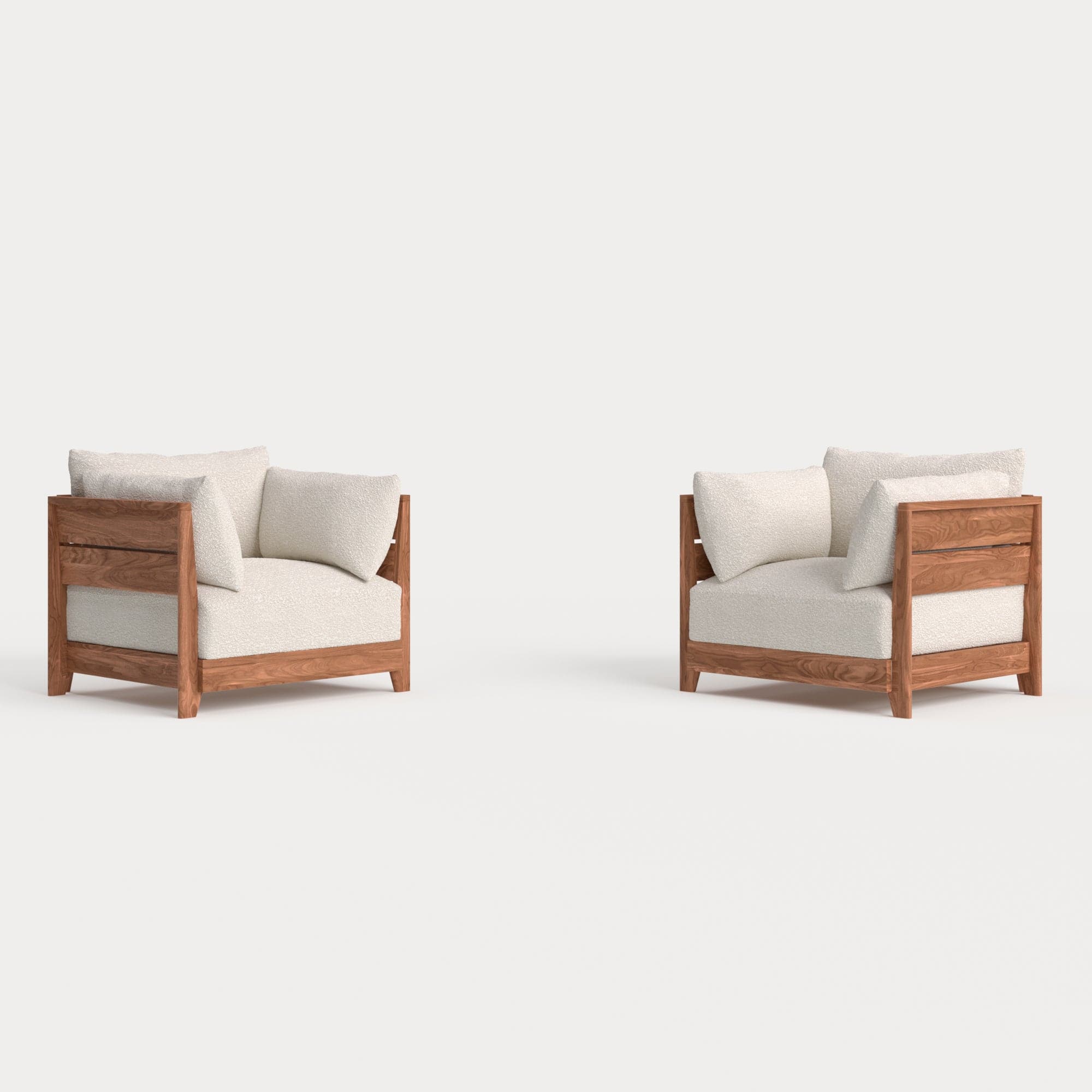 Modular Teak Outdoor Armchair Set | Alfresco Boucle in Creme