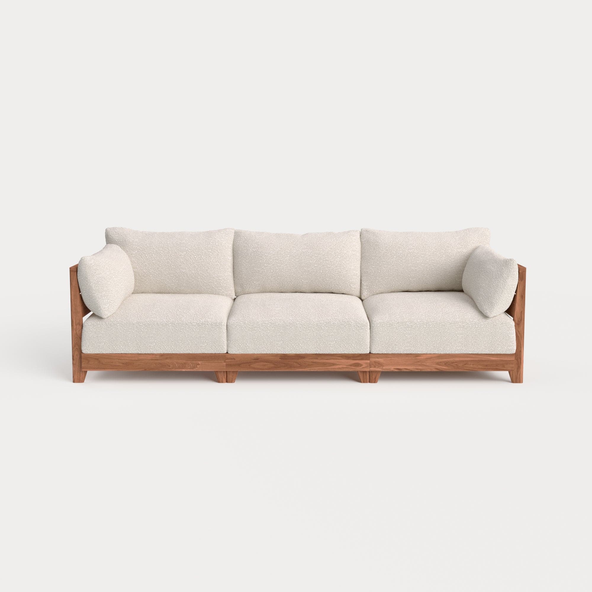 Modular Teak Outdoor Sofa | Alfresco Boucle in Creme