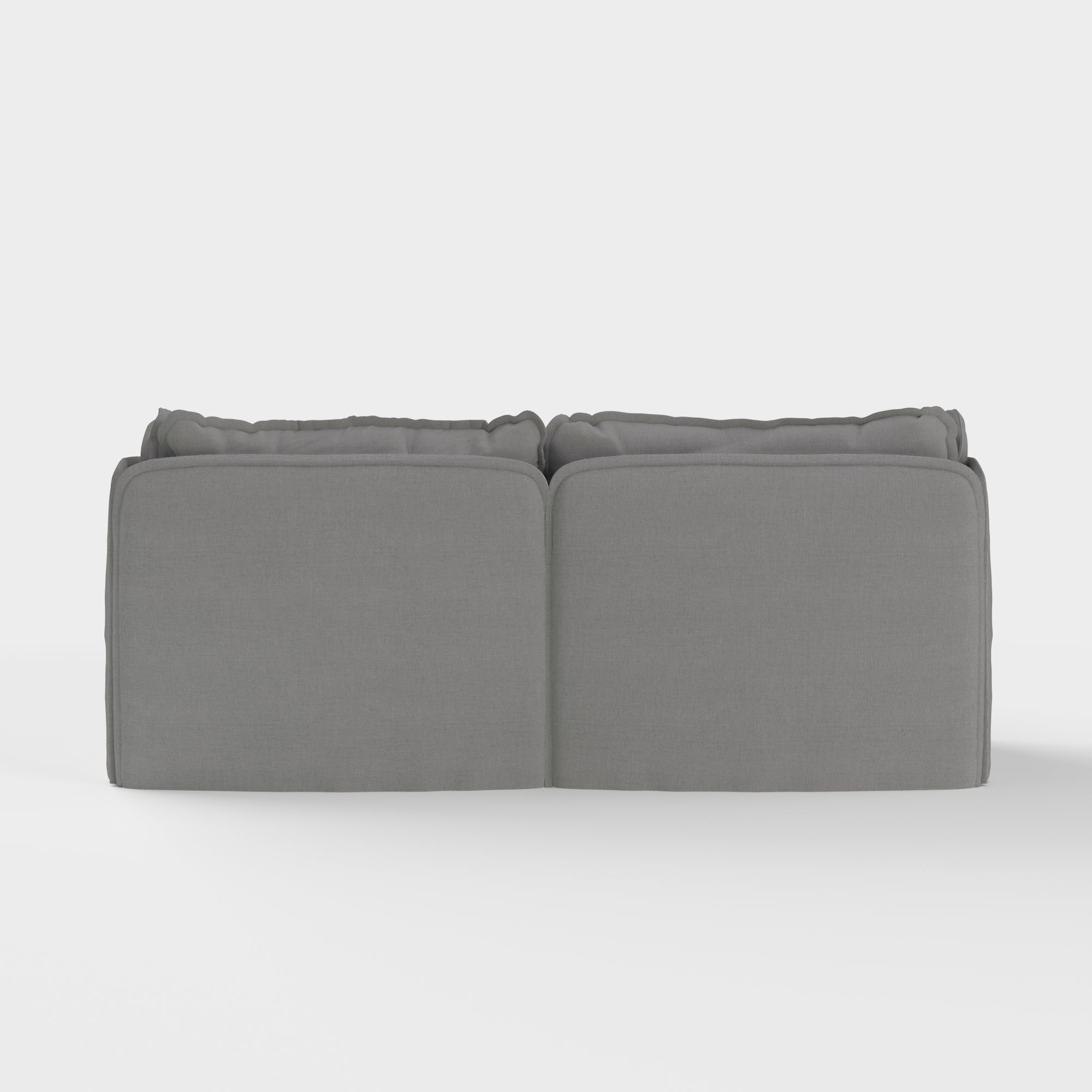 Slipcover Only - Modular Outdoor Washable 2-Seater + Ottoman | Classic Canvas in Stone Gray