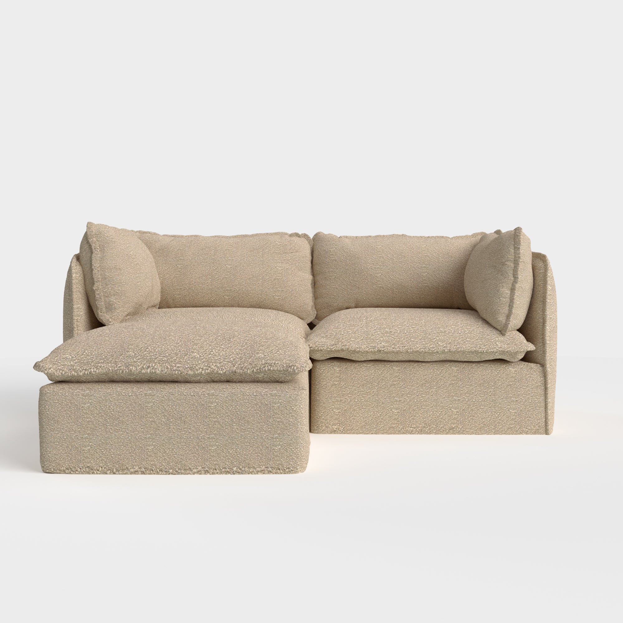 Slipcover Only - Modular Outdoor Washable 2-Seater Sectional | Alfresco Boucle in Cashew