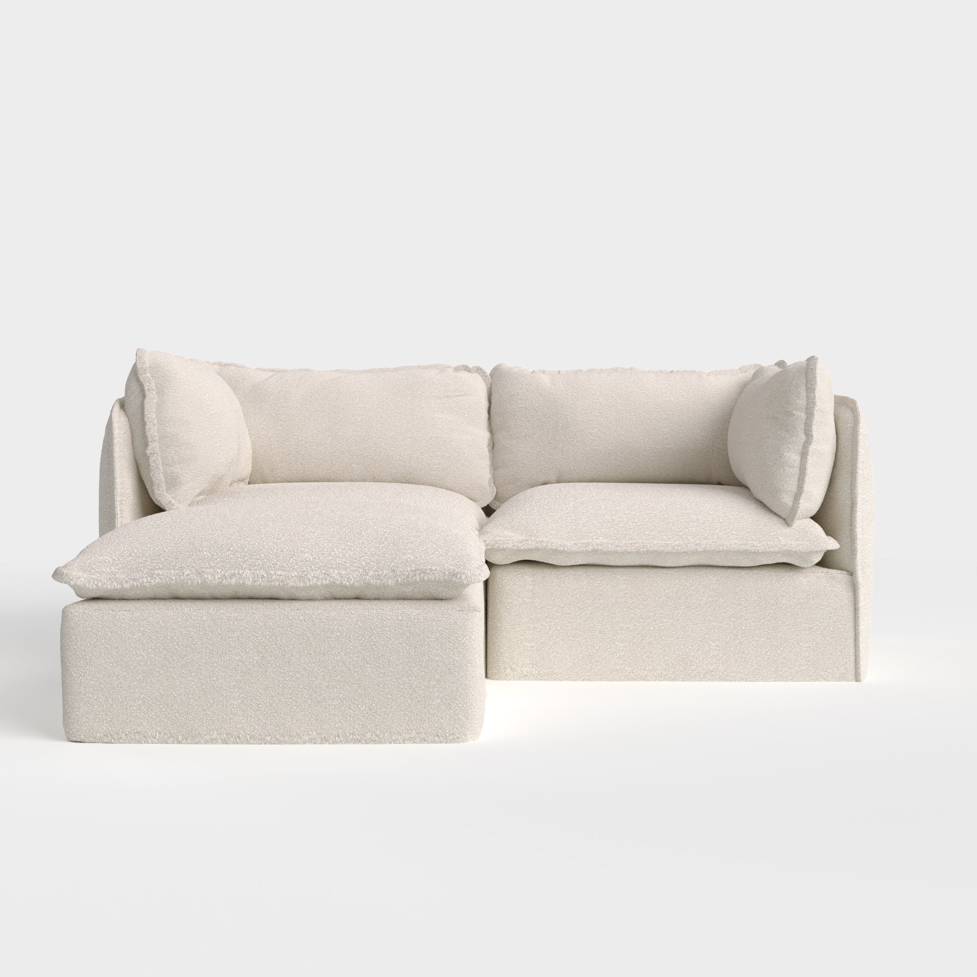 Slipcover Only - Modular Outdoor Washable 2-Seater Sectional | Alfresco Boucle in Creme