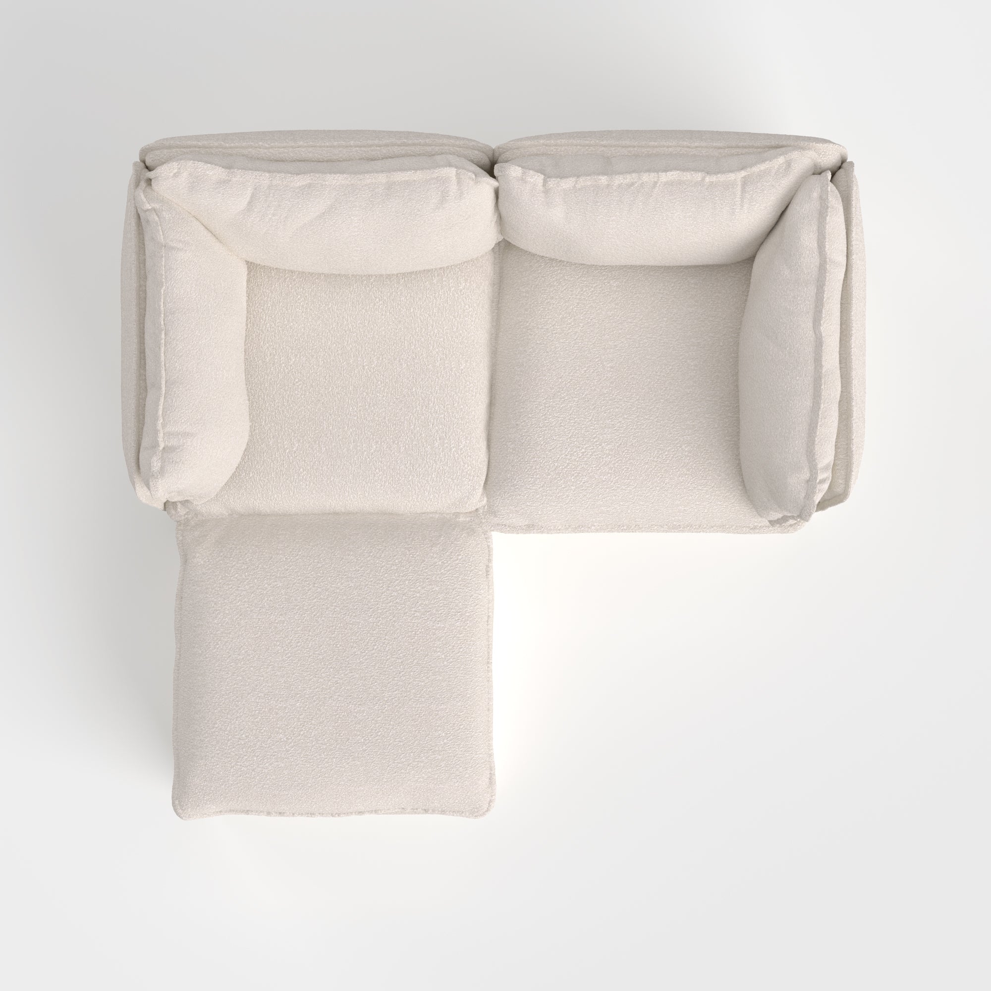 Slipcover Only - Modular Outdoor Washable 2-Seater Sectional | Alfresco Boucle in Creme