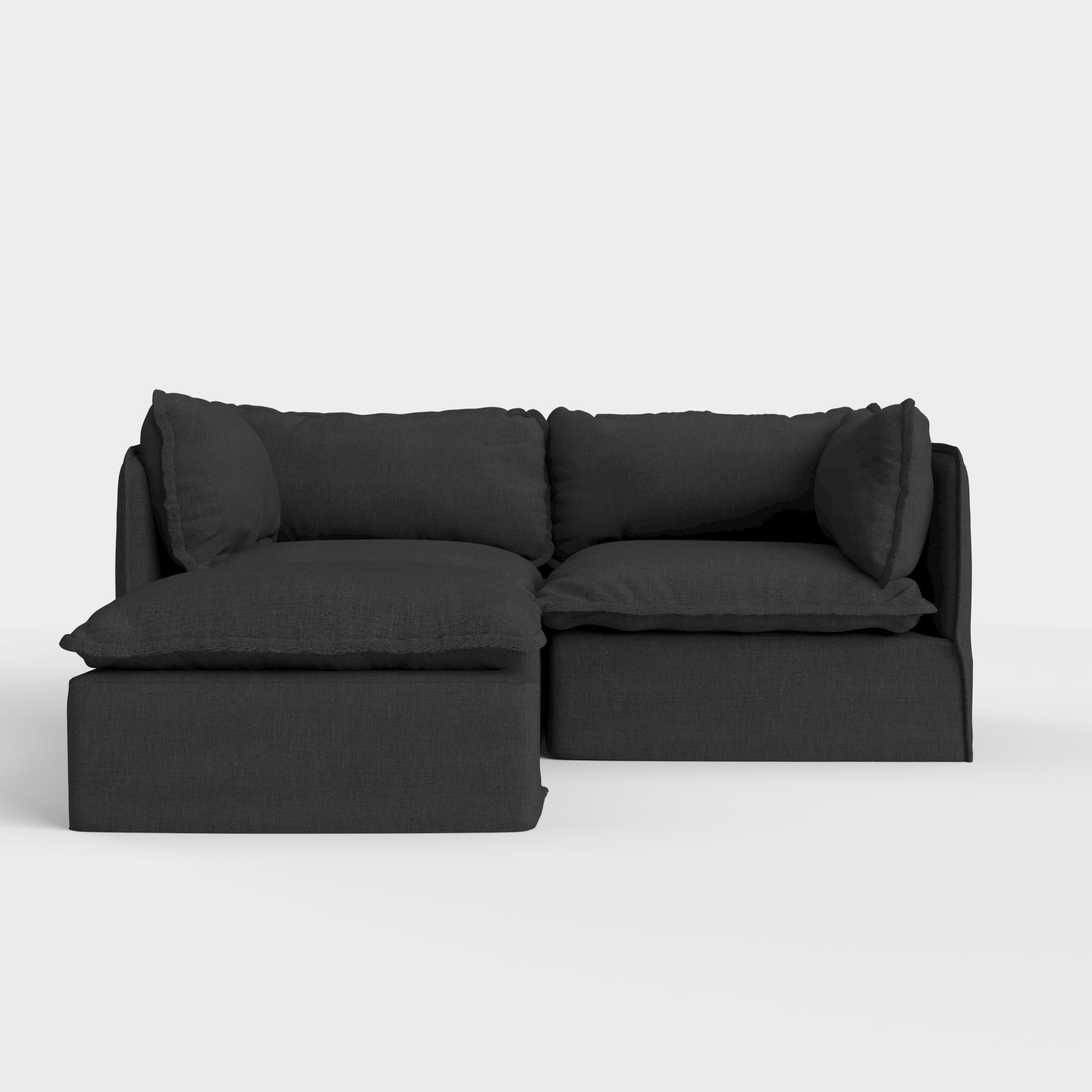 Slipcover Only - Modular Outdoor Washable 2-Seater Sectional | Classic Canvas in Charcoal
