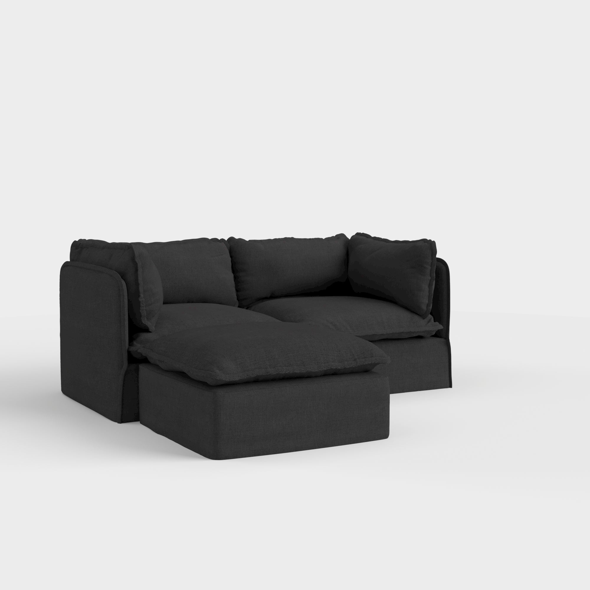 Slipcover Only - Modular Outdoor Washable 2-Seater Sectional | Classic Canvas in Charcoal