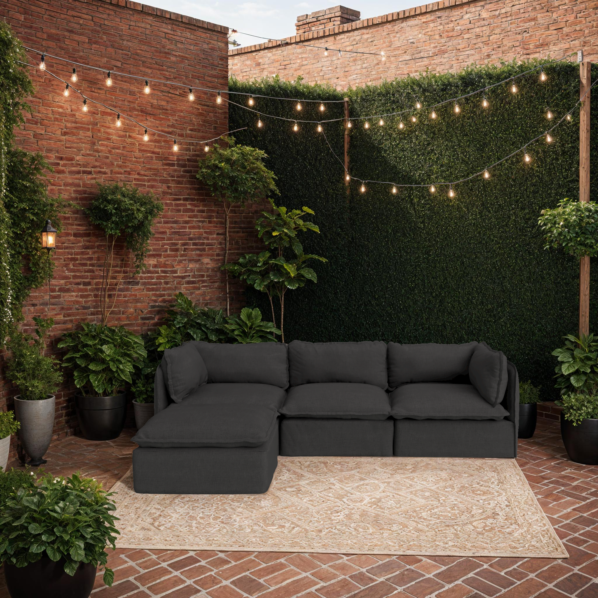 Slipcover Only - Modular Outdoor Washable 2-Seater Sectional | Classic Canvas in Charcoal