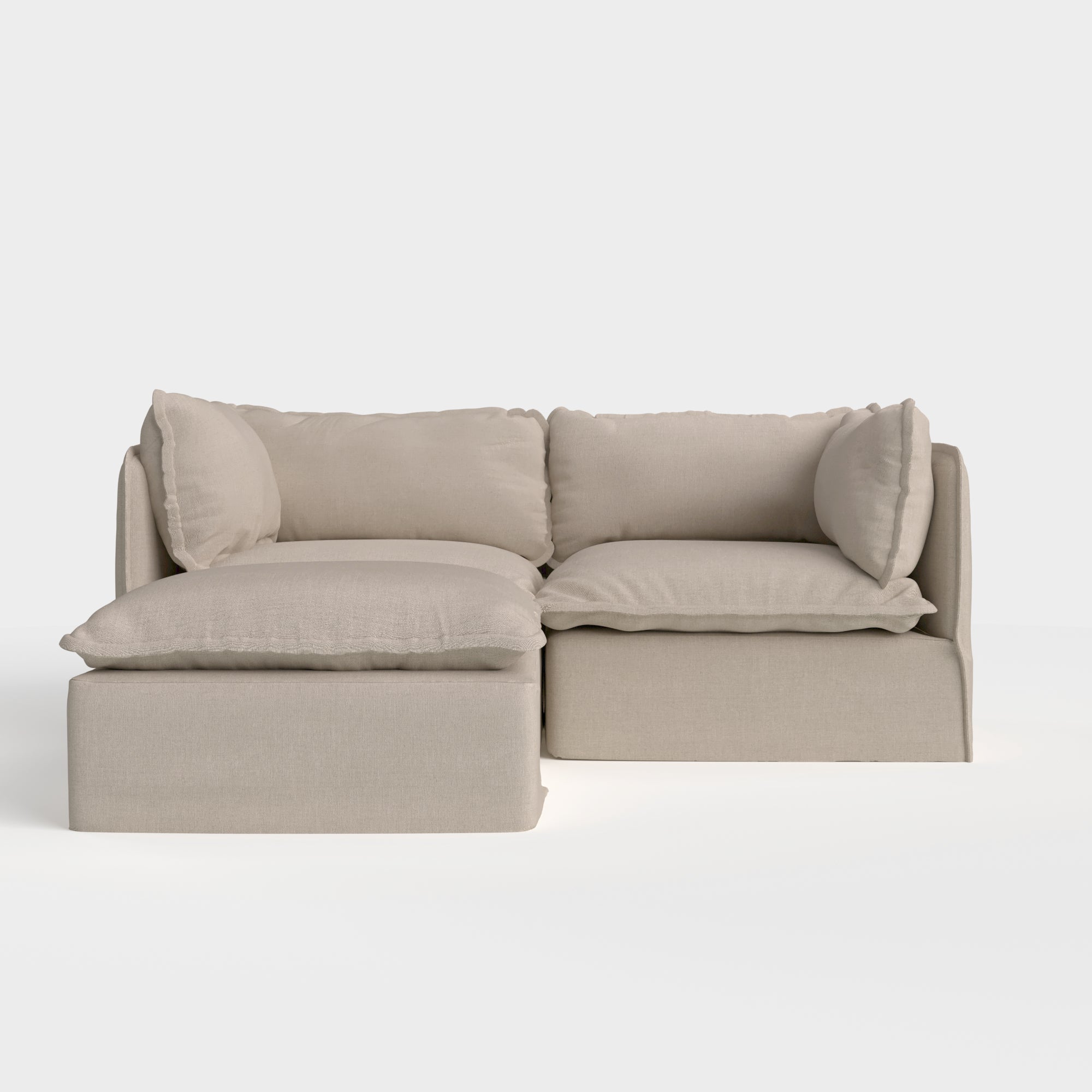 Slipcover Only - Modular Outdoor Washable 2-Seater Sectional | Classic Canvas in Sand