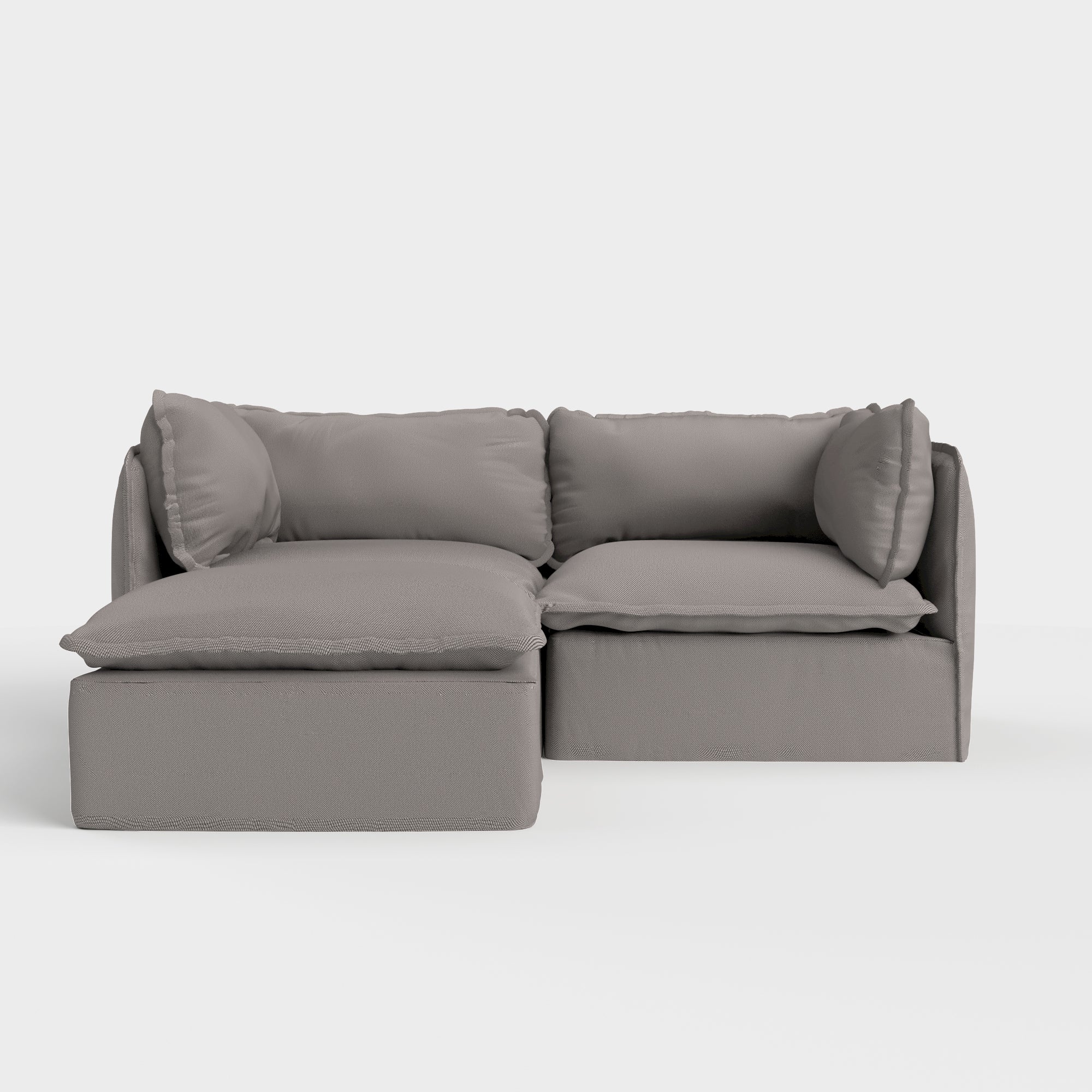 Slipcover Only - Modular Outdoor Washable 2-Seater Sectional | Nano Slubweave in Haze Gray