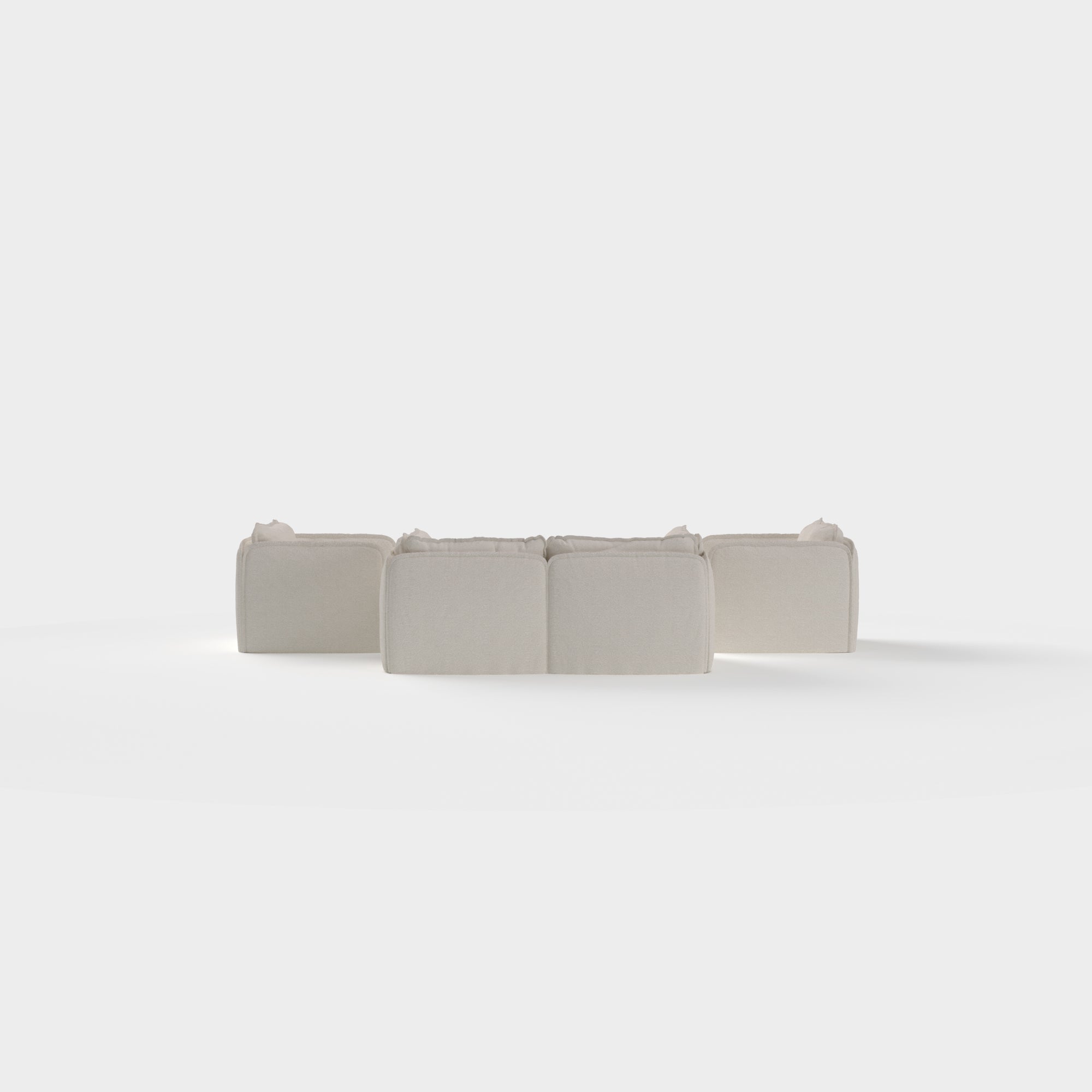 Slipcover Only - Modular Outdoor Washable 2-Seater Sofa + Armchair Set | Alfresco Boucle in Creme