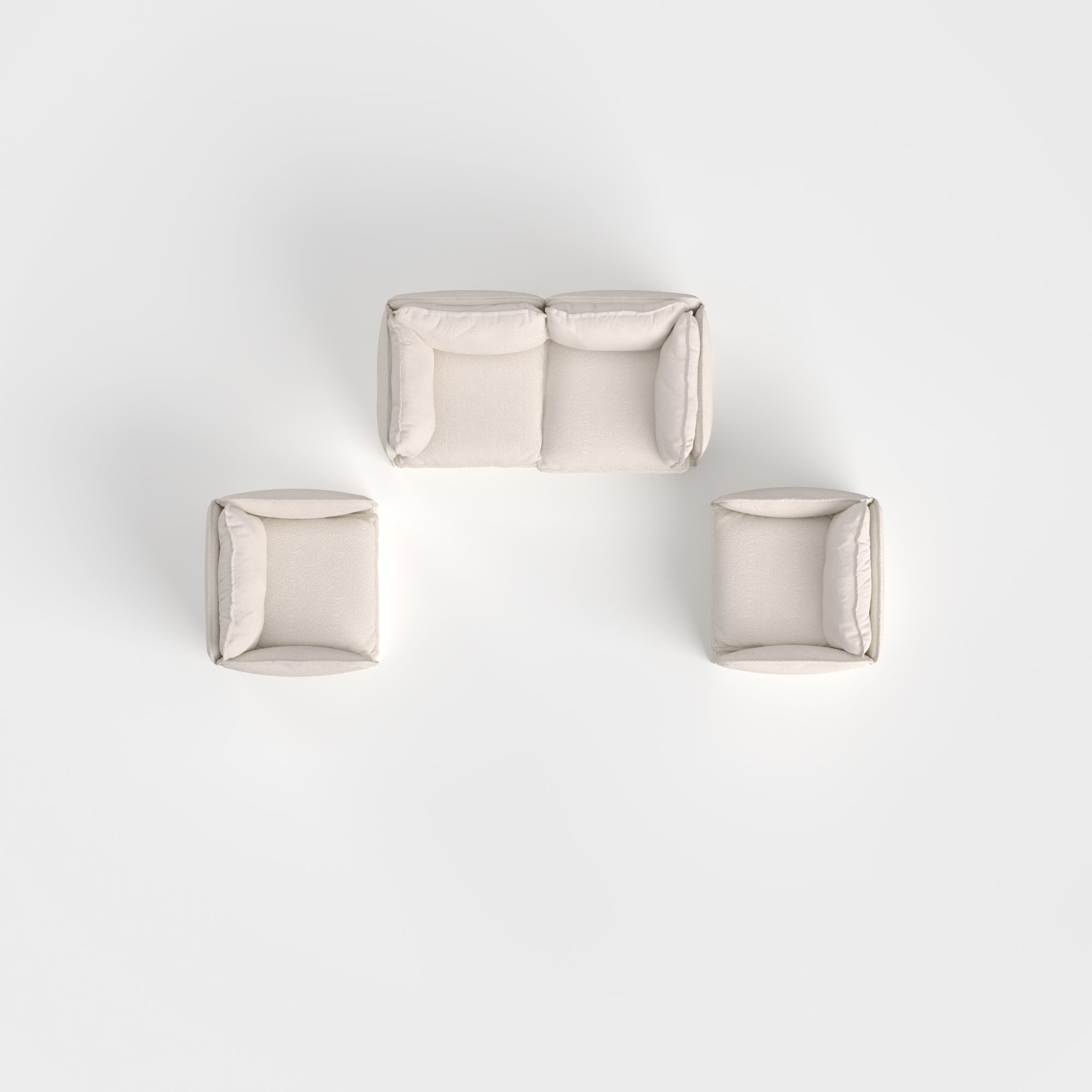 Slipcover Only - Modular Outdoor Washable 2-Seater Sofa + Armchair Set | Alfresco Boucle in Creme