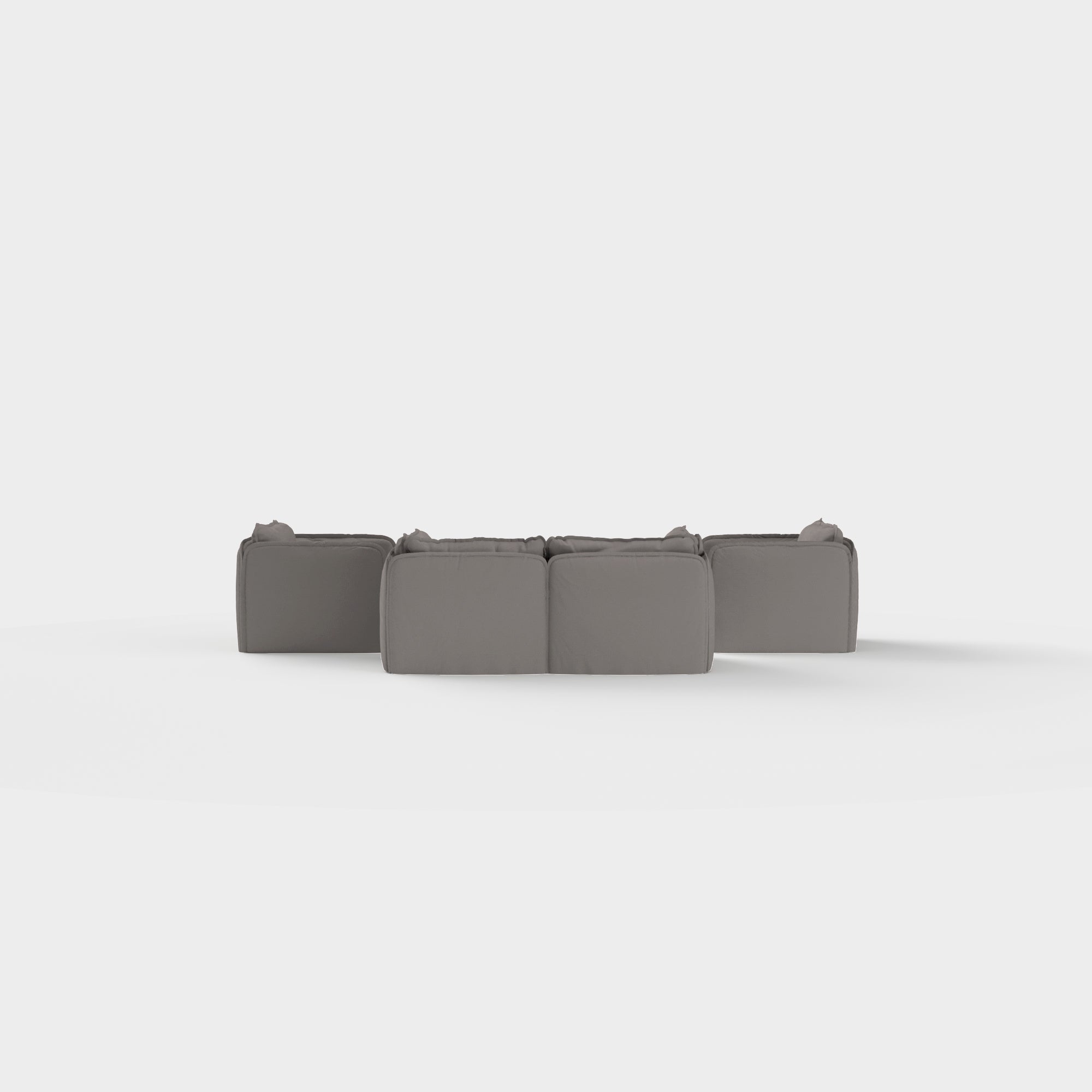 Slipcover Only - Modular Outdoor Washable 2-Seater Sofa + Armchair Set | Nano Slubweave in Haze Gray