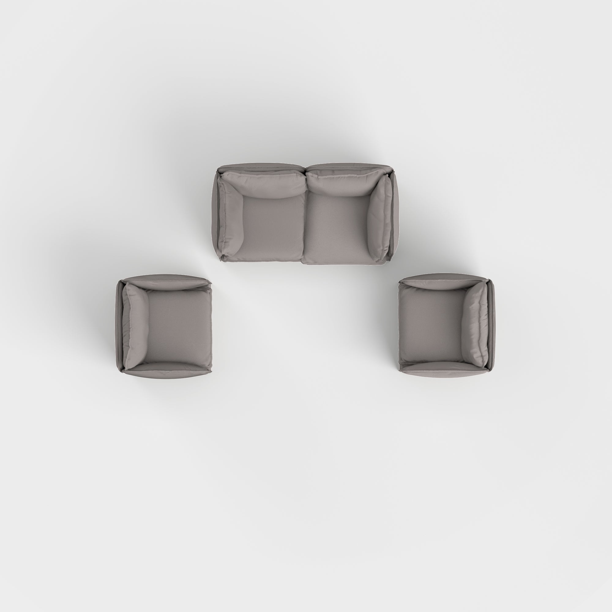 Slipcover Only - Modular Outdoor Washable 2-Seater Sofa + Armchair Set | Nano Slubweave in Haze Gray