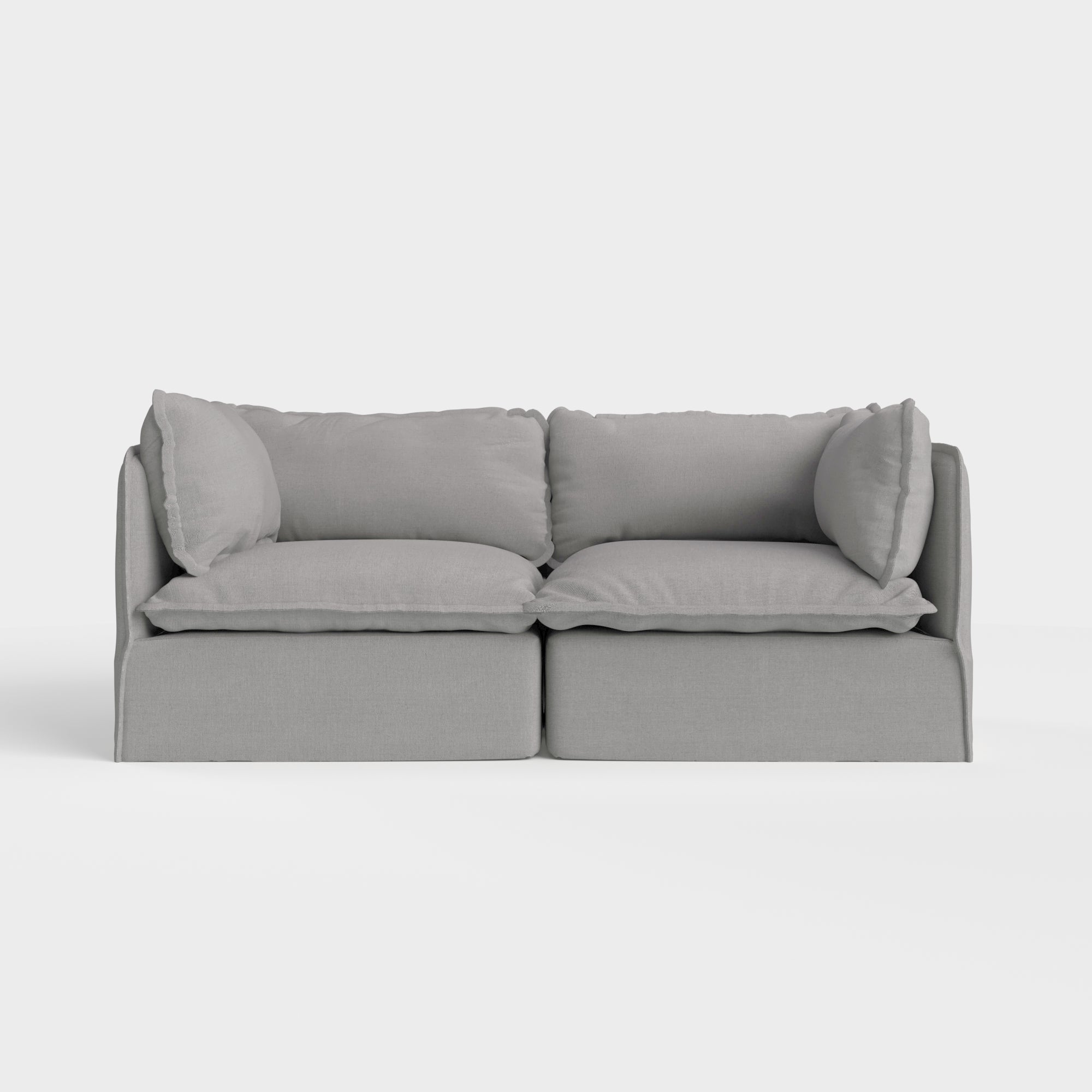 Slipcover Only - Modular Outdoor Washable 2-Seater | Classic Canvas in Stone Gray