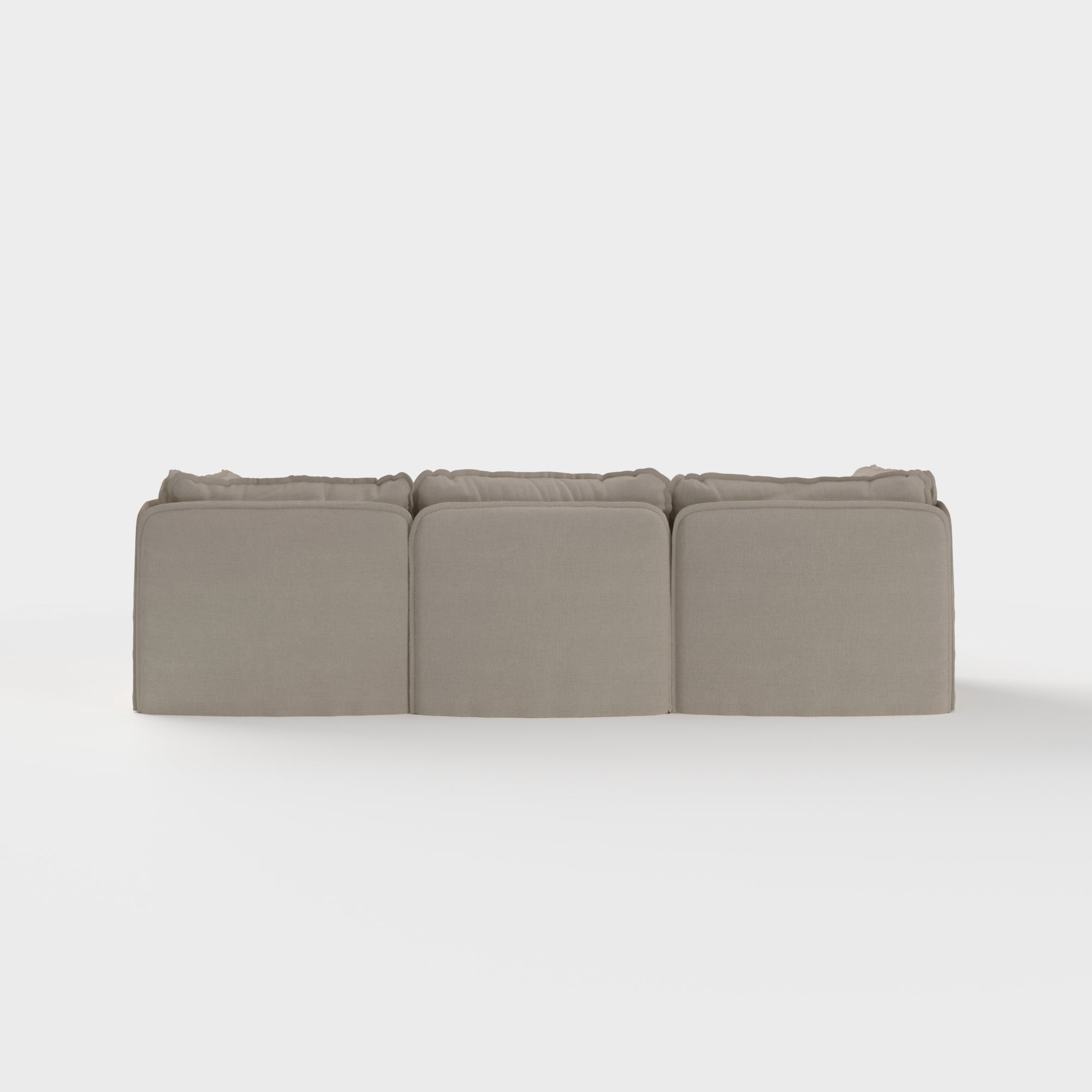 Slipcover Only - Modular Outdoor Washable 3-Seater + Bench Ottoman | Classic Canvas in Sand