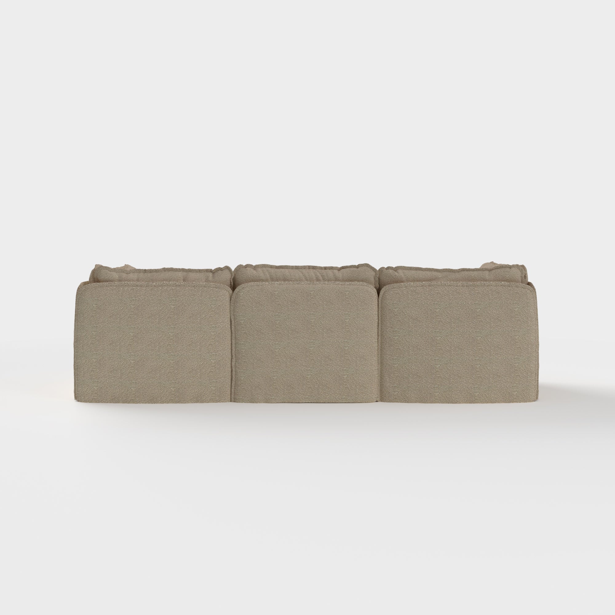 Slipcover Only - Modular Outdoor Washable 3-Seater + Ottoman | Alfresco Boucle in Cashew