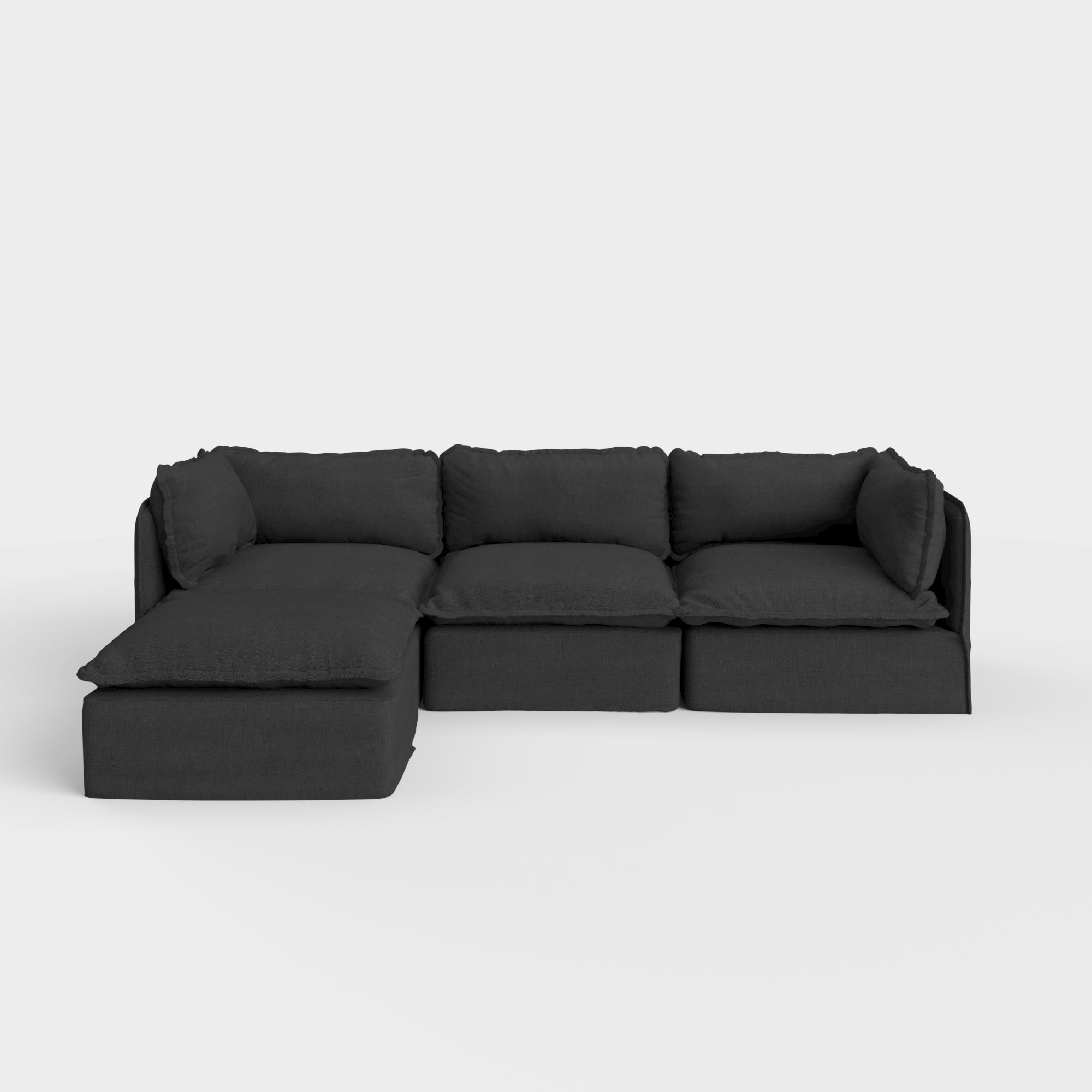 Slipcover Only - Modular Outdoor Washable 3-Seater Sectional | Classic Canvas in Charcoal