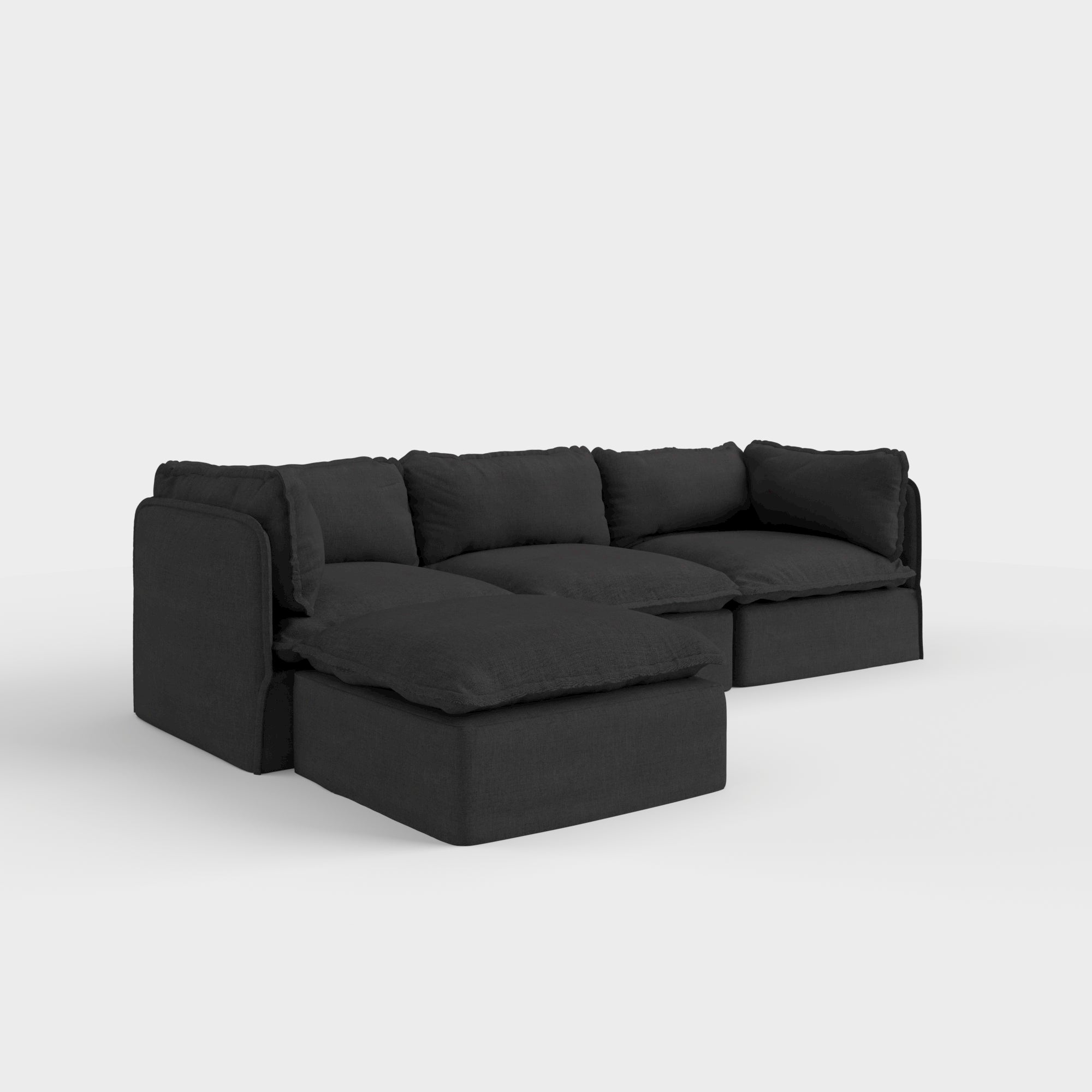 Slipcover Only - Modular Outdoor Washable 3-Seater Sectional | Classic Canvas in Charcoal