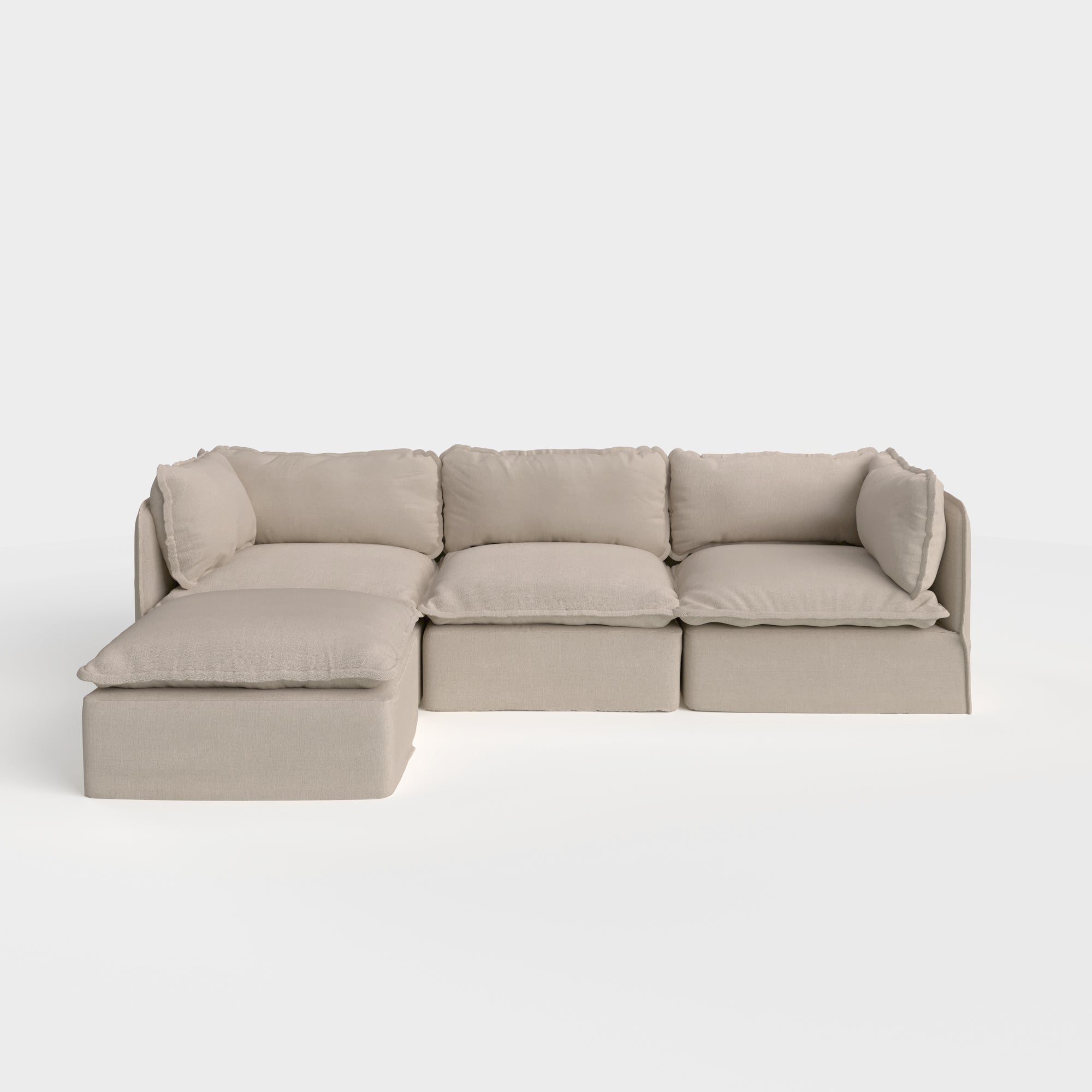 Slipcover Only - Modular Outdoor Washable 3-Seater Sectional | Classic Canvas in Sand