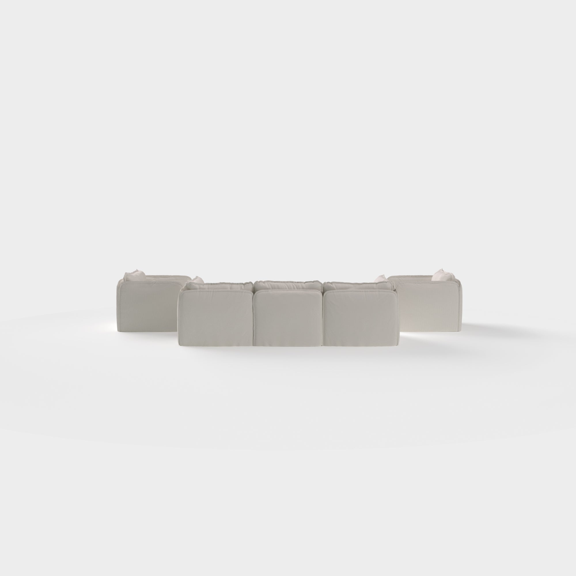 Slipcover Only - Modular Outdoor Washable 3-Seater Sofa + Armchair Set | Nano Slubweave in Chai