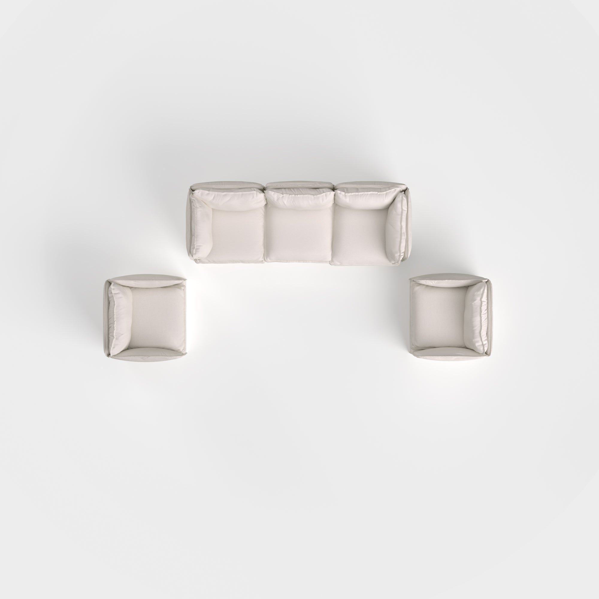Slipcover Only - Modular Outdoor Washable 3-Seater Sofa + Armchair Set | Nano Slubweave in Chai