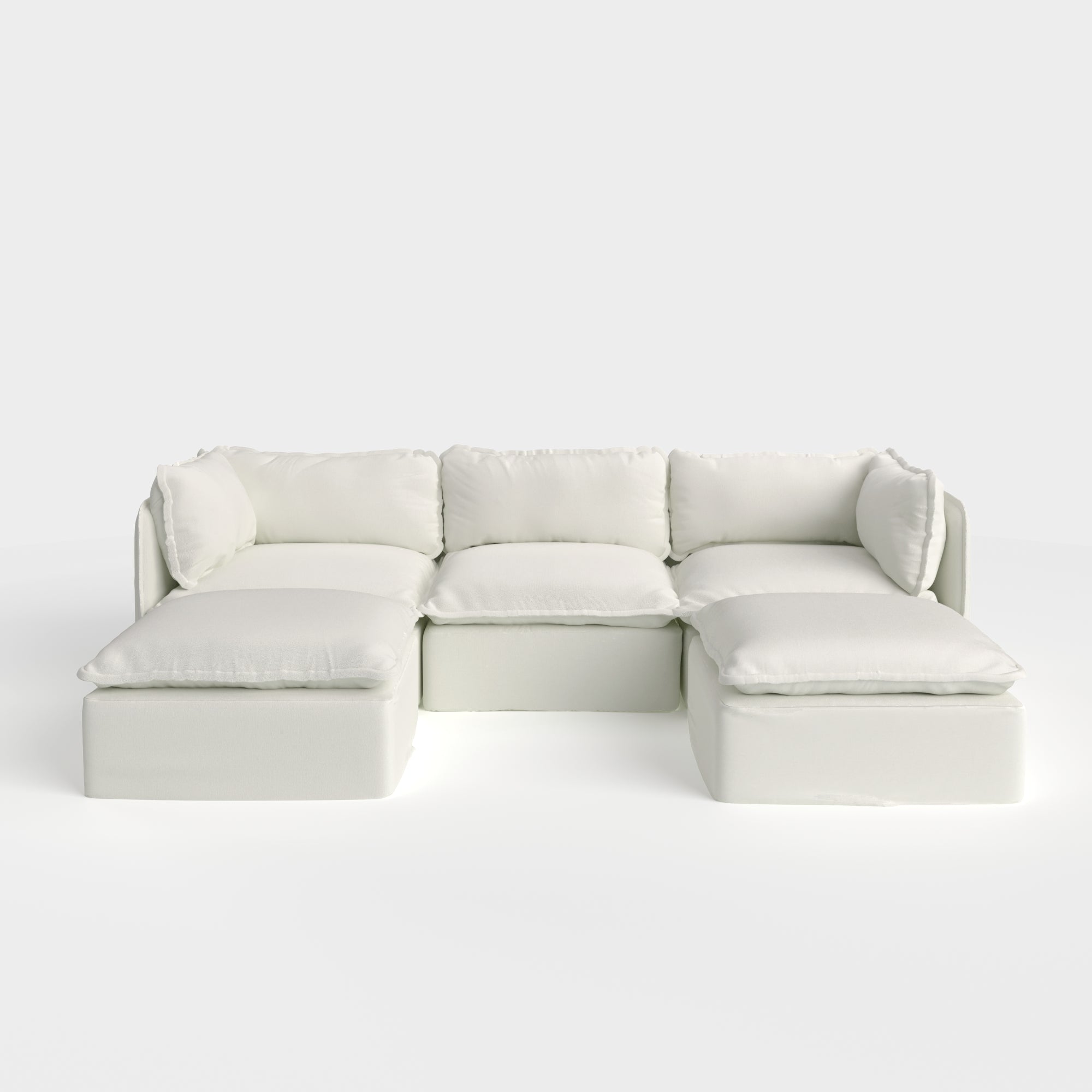 Slipcover Only - Modular Outdoor Washable 3-Seater U-Sectional | Classic Canvas in Cloud