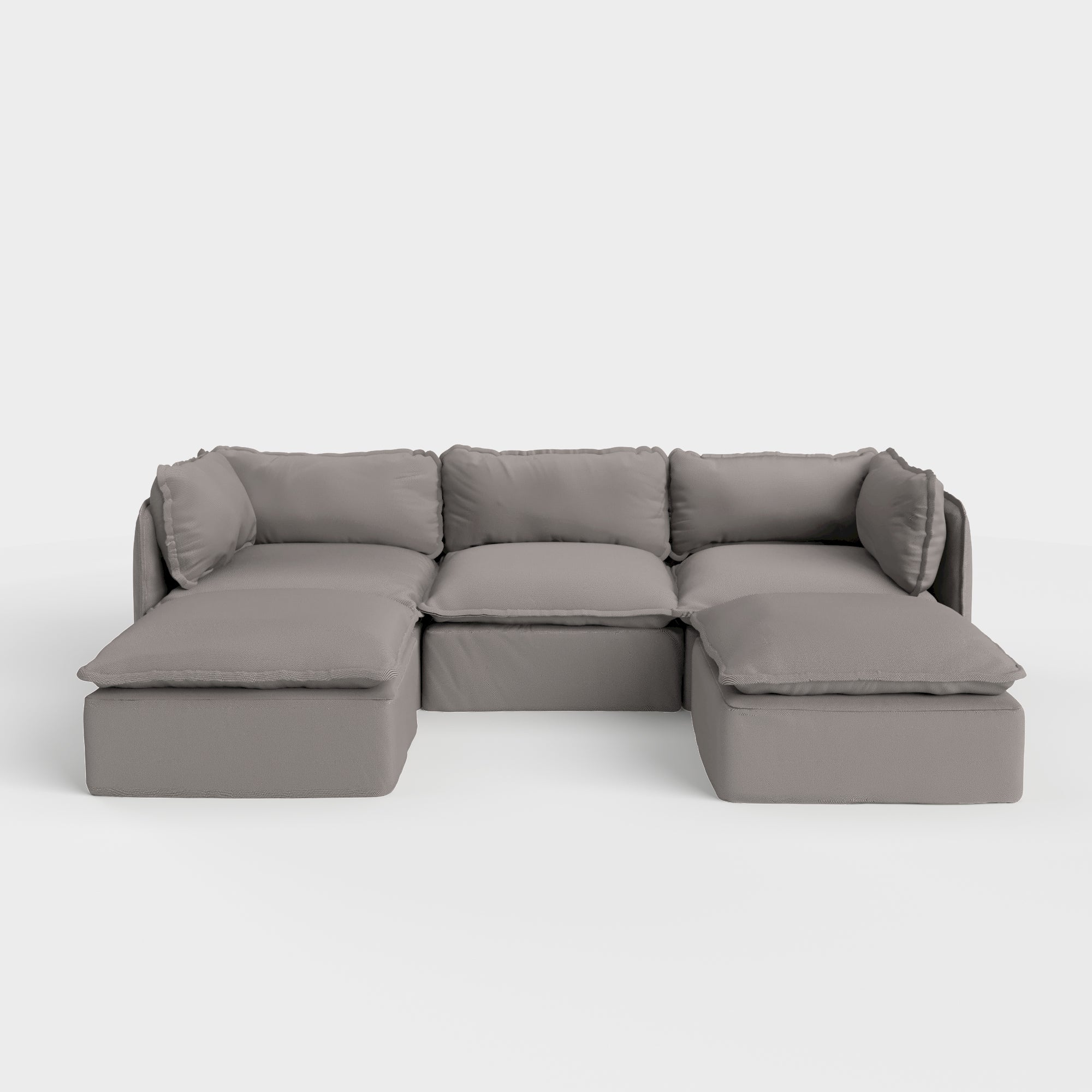 Slipcover Only - Modular Outdoor Washable 3-Seater U-Sectional | Nano Slubweave in Haze Gray
