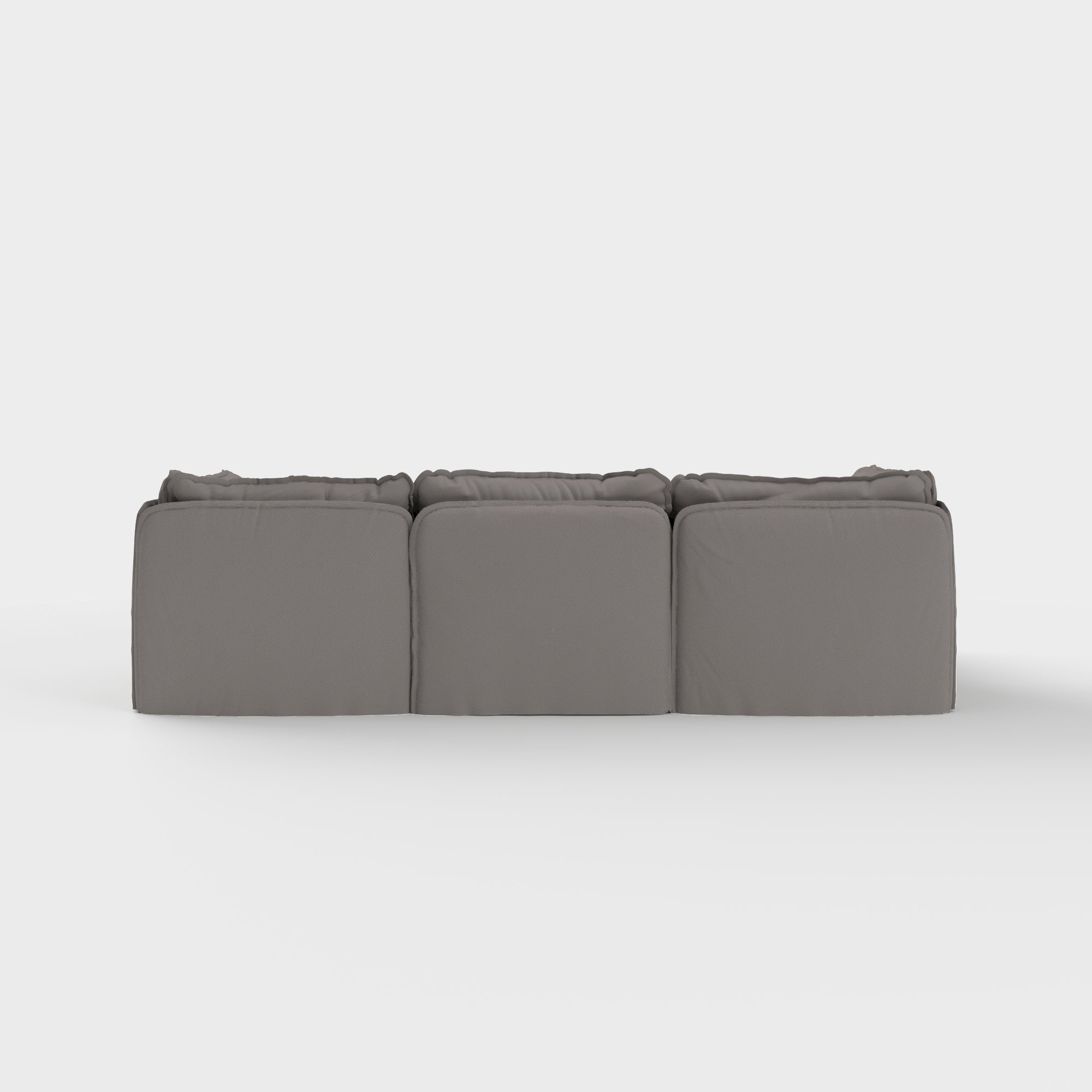 Slipcover Only - Modular Outdoor Washable 3-Seater U-Sectional | Nano Slubweave in Haze Gray