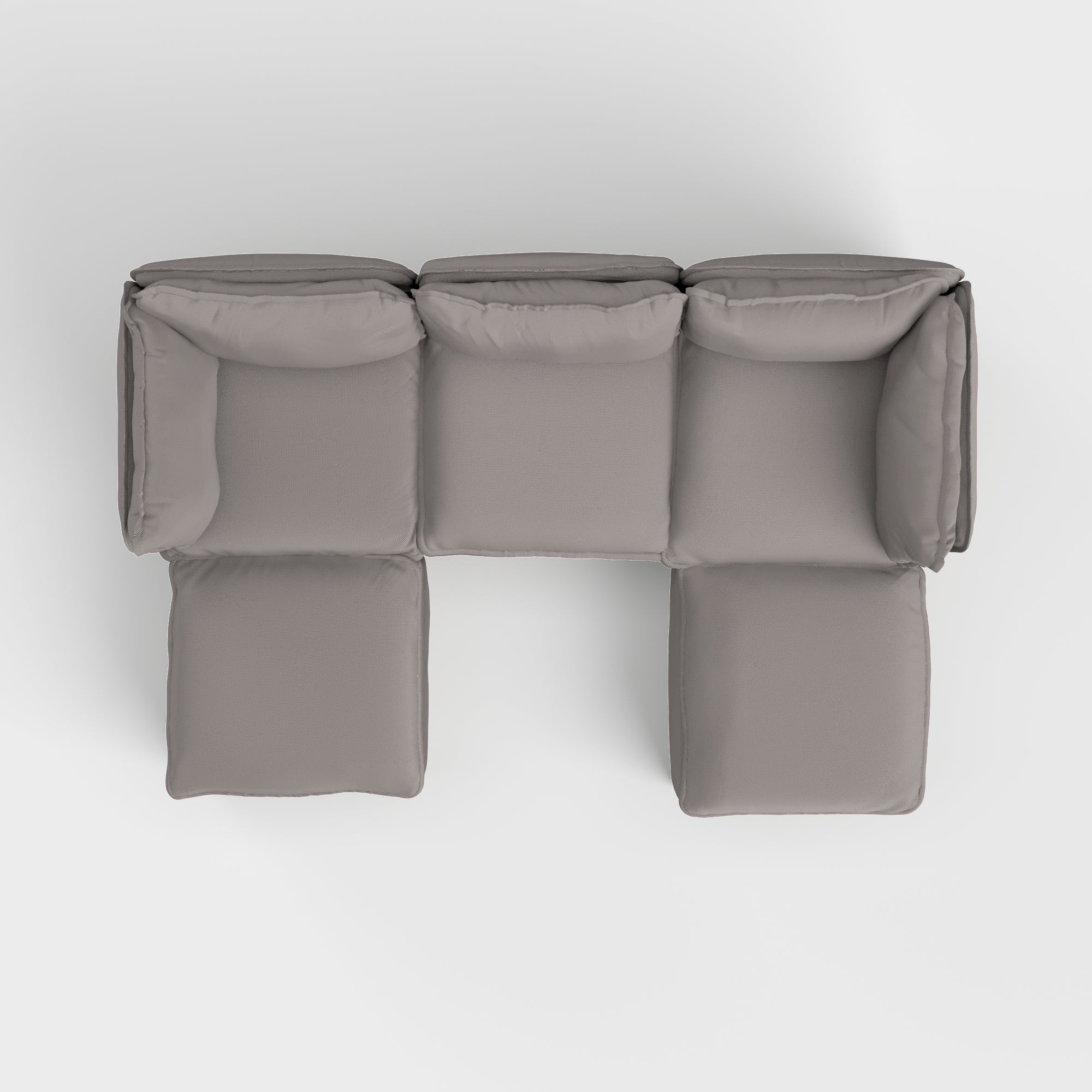 Slipcover Only - Modular Outdoor Washable 3-Seater U-Sectional | Nano Slubweave in Haze Gray