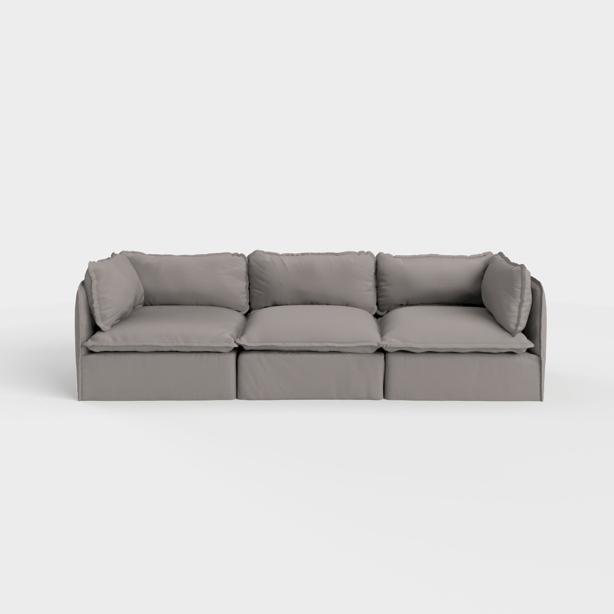 Slipcover Only - Modular Outdoor Washable 3-Seater | Nano Slubweave in Haze Gray