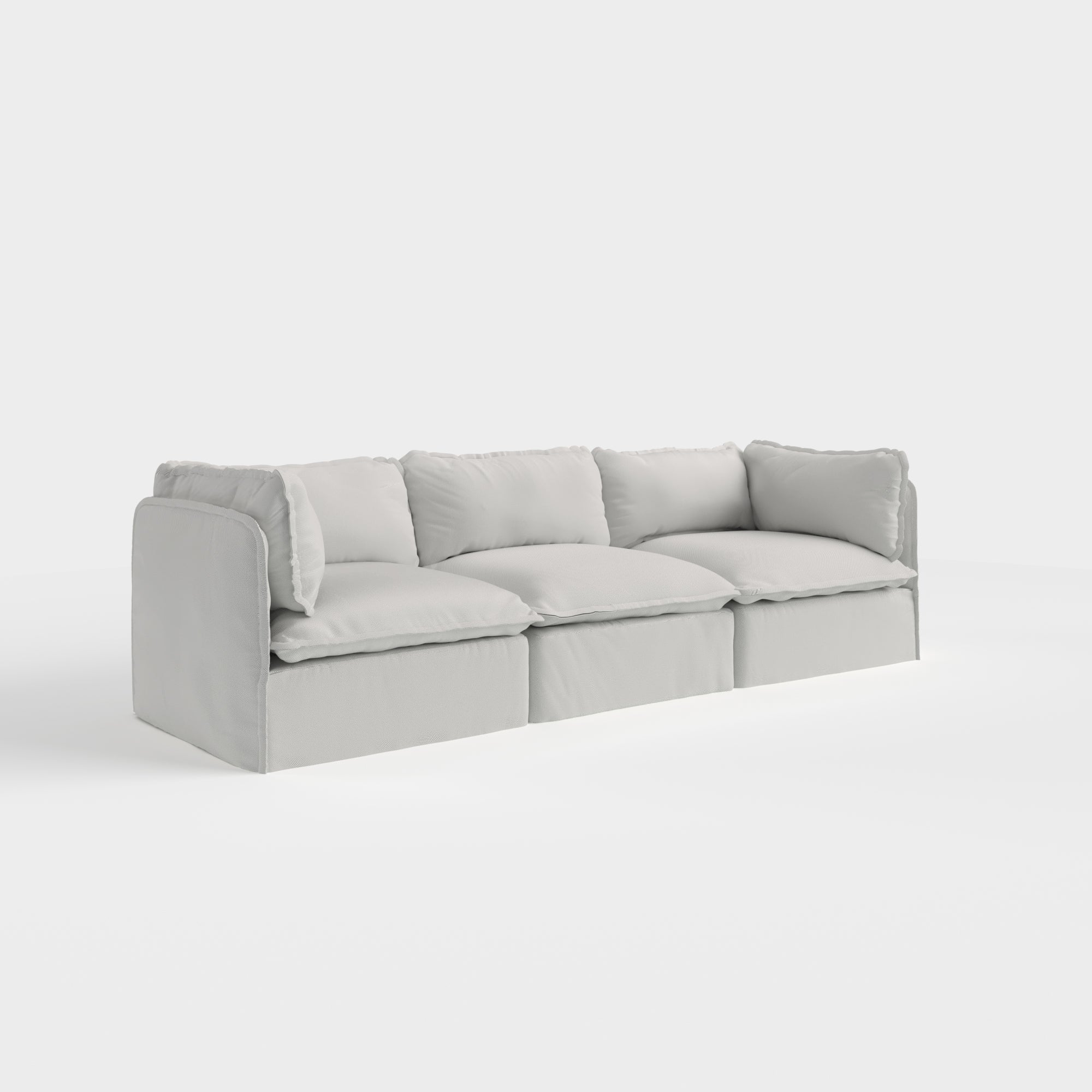 Slipcover Only - Modular Outdoor Washable 3-Seater | Nano Slubweave in Mist
