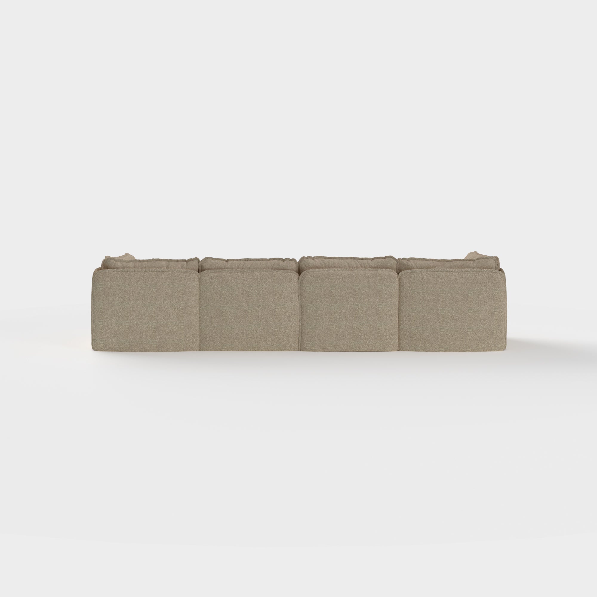 Slipcover Only - Modular Outdoor Washable 4-Seater + Bench Ottoman | Alfresco Boucle in Cashew
