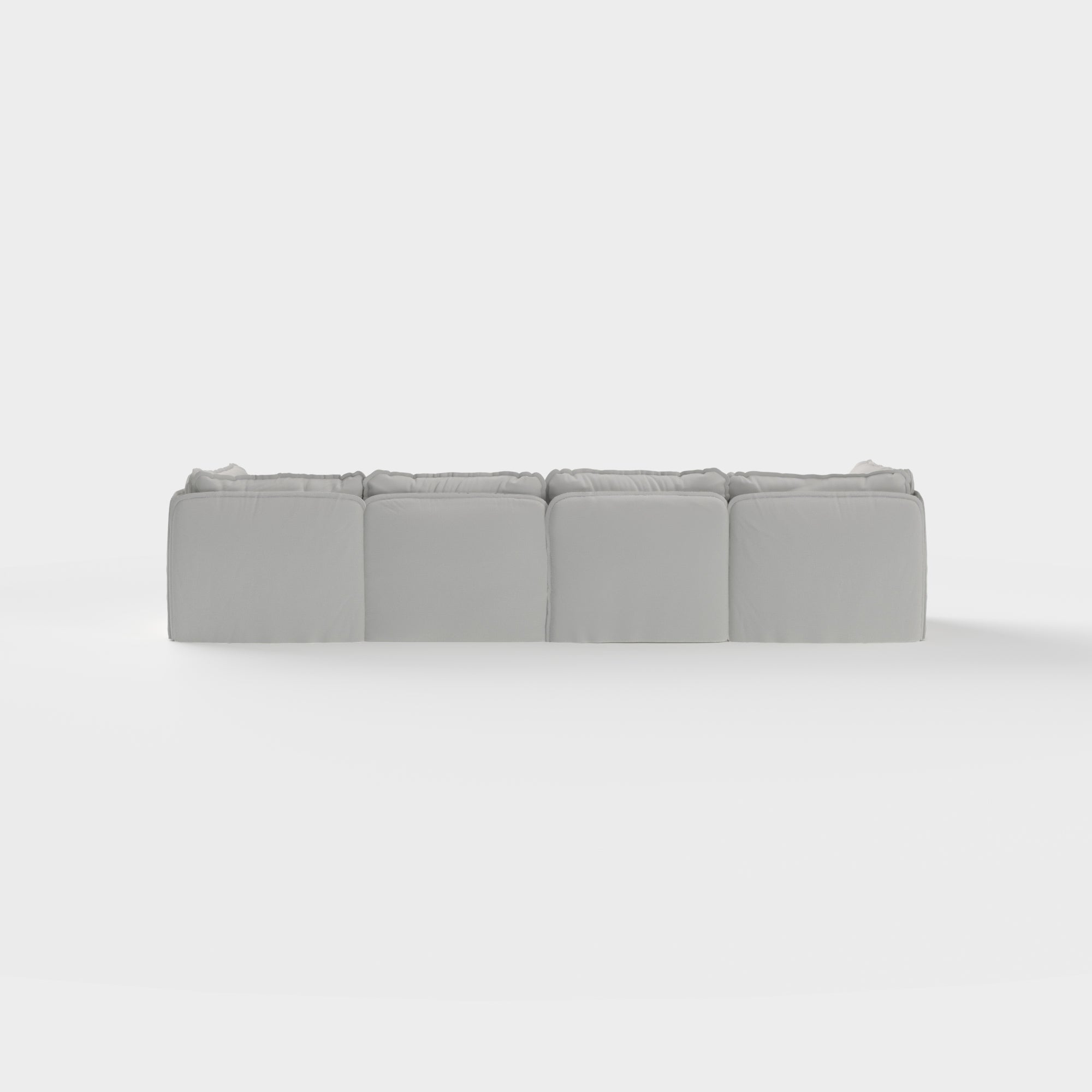 Slipcover Only - Modular Outdoor Washable 4-Seater + Bench Ottoman | Nano Slubweave in Mist