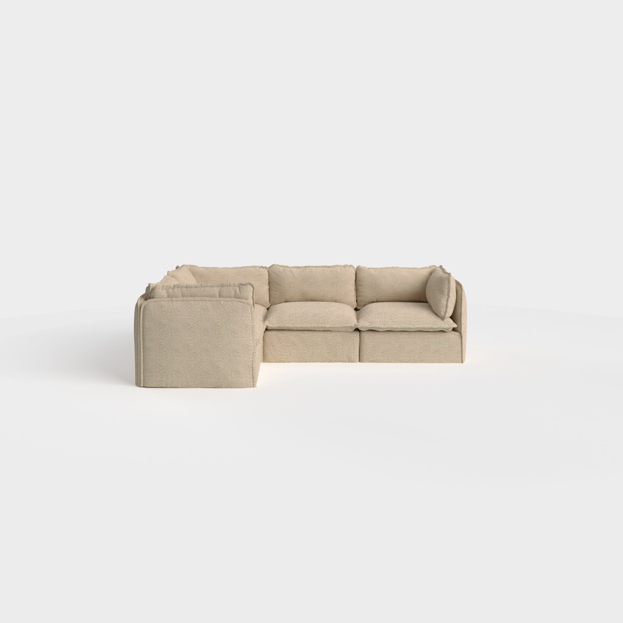 Slipcover Only - Modular Outdoor Washable 4-Seater Corner Sectional | Alfresco Boucle in Cashew