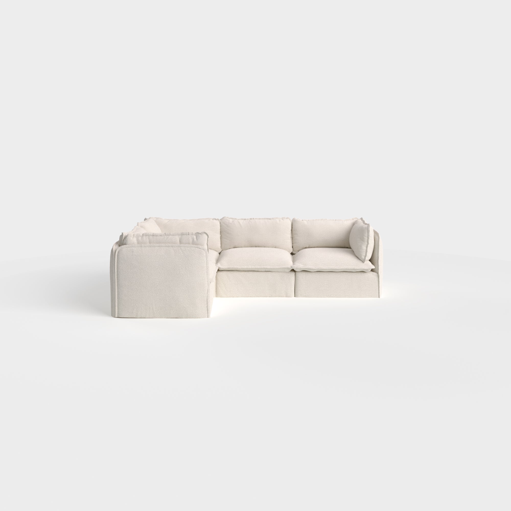 Slipcover Only - Modular Outdoor Washable 4-Seater Corner Sectional | Alfresco Boucle in Creme