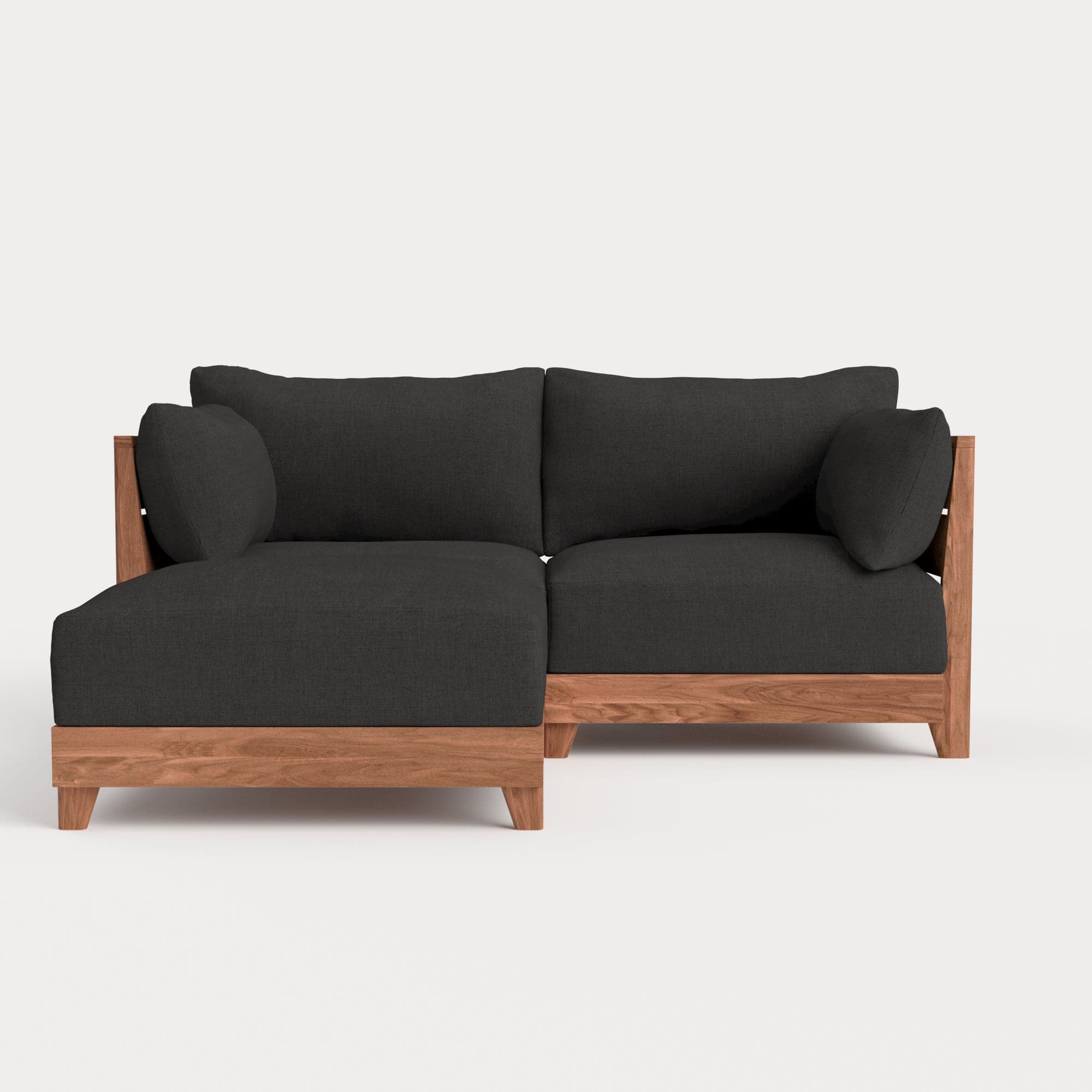 Dwell™ Modular Teak Outdoor Loveseat Sectional | Classic Canvas in Charcoal