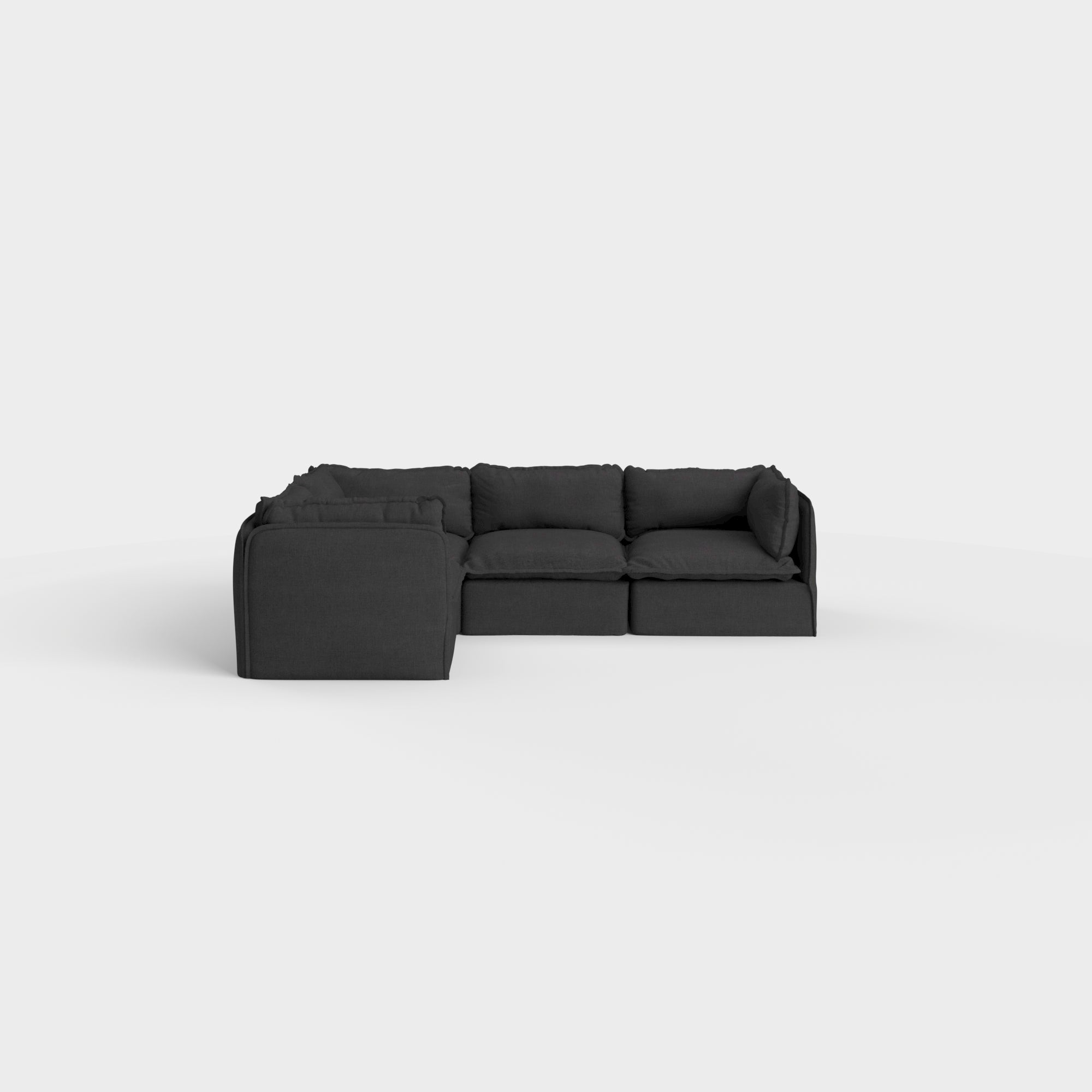 Slipcover Only - Modular Outdoor Washable 4-Seater Corner Sectional | Classic Canvas in Charcoal