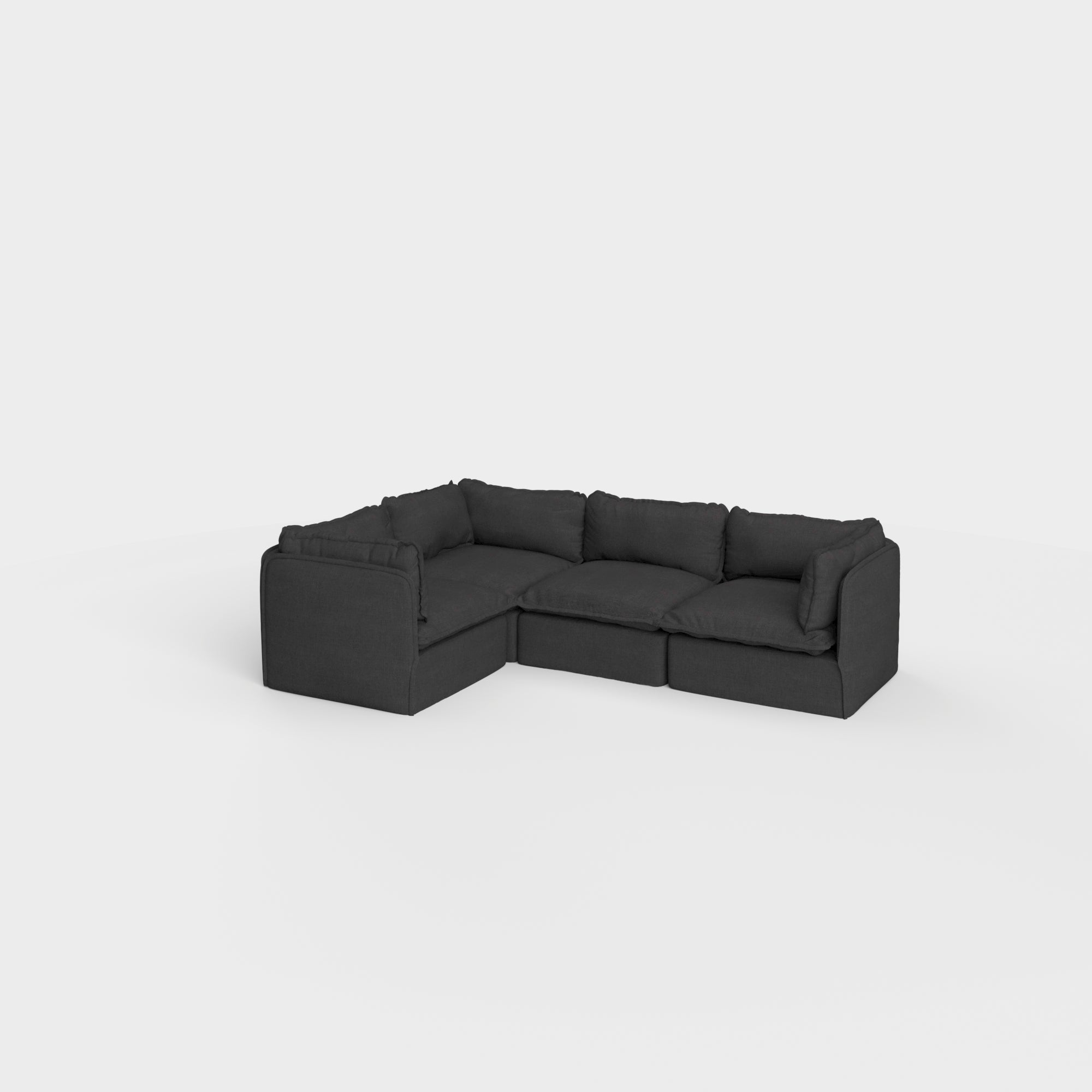 Slipcover Only - Modular Outdoor Washable 4-Seater Corner Sectional | Classic Canvas in Charcoal