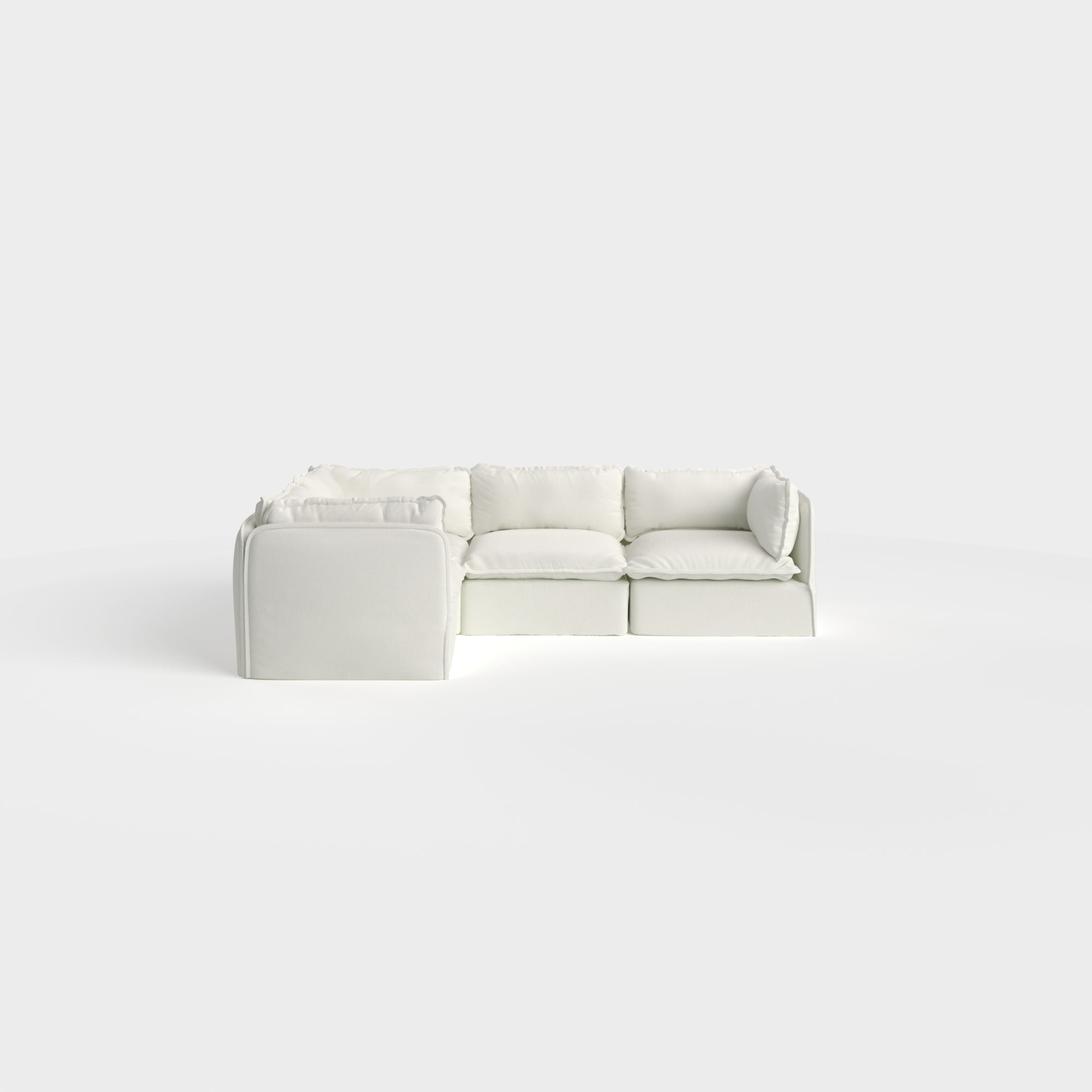 Slipcover Only - Modular Outdoor Washable 4-Seater Corner Sectional | Classic Canvas in Cloud