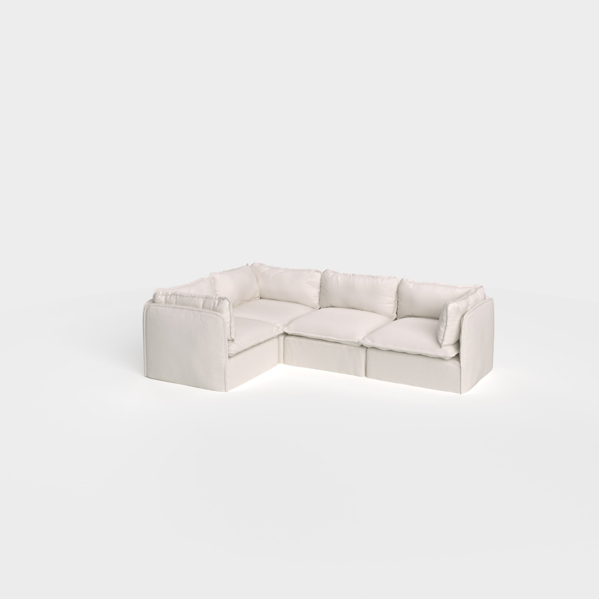 Slipcover Only - Modular Outdoor Washable 4-Seater Corner Sectional | Nano Slubweave in Chai