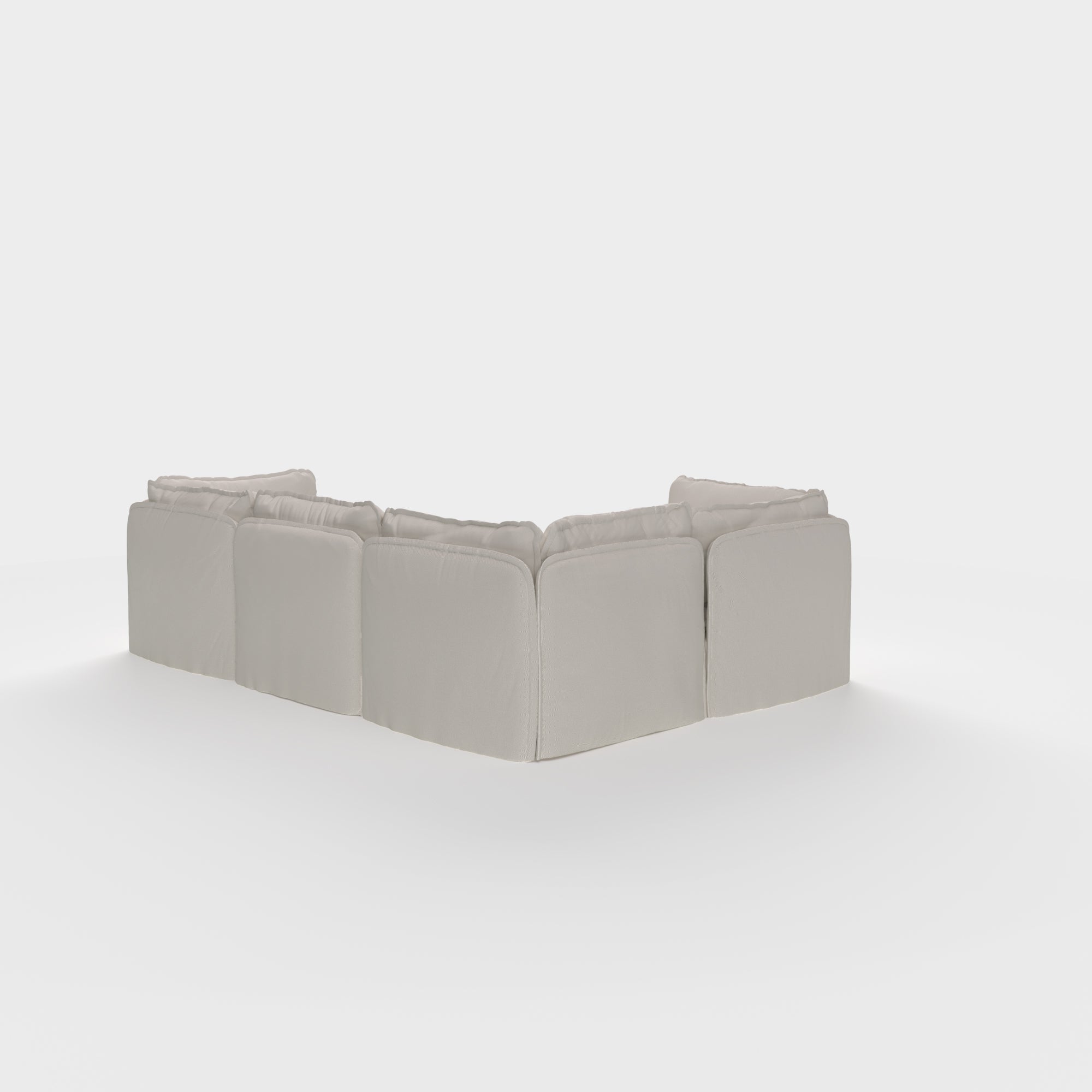 Slipcover Only - Modular Outdoor Washable 4-Seater Corner Sectional | Nano Slubweave in Chai