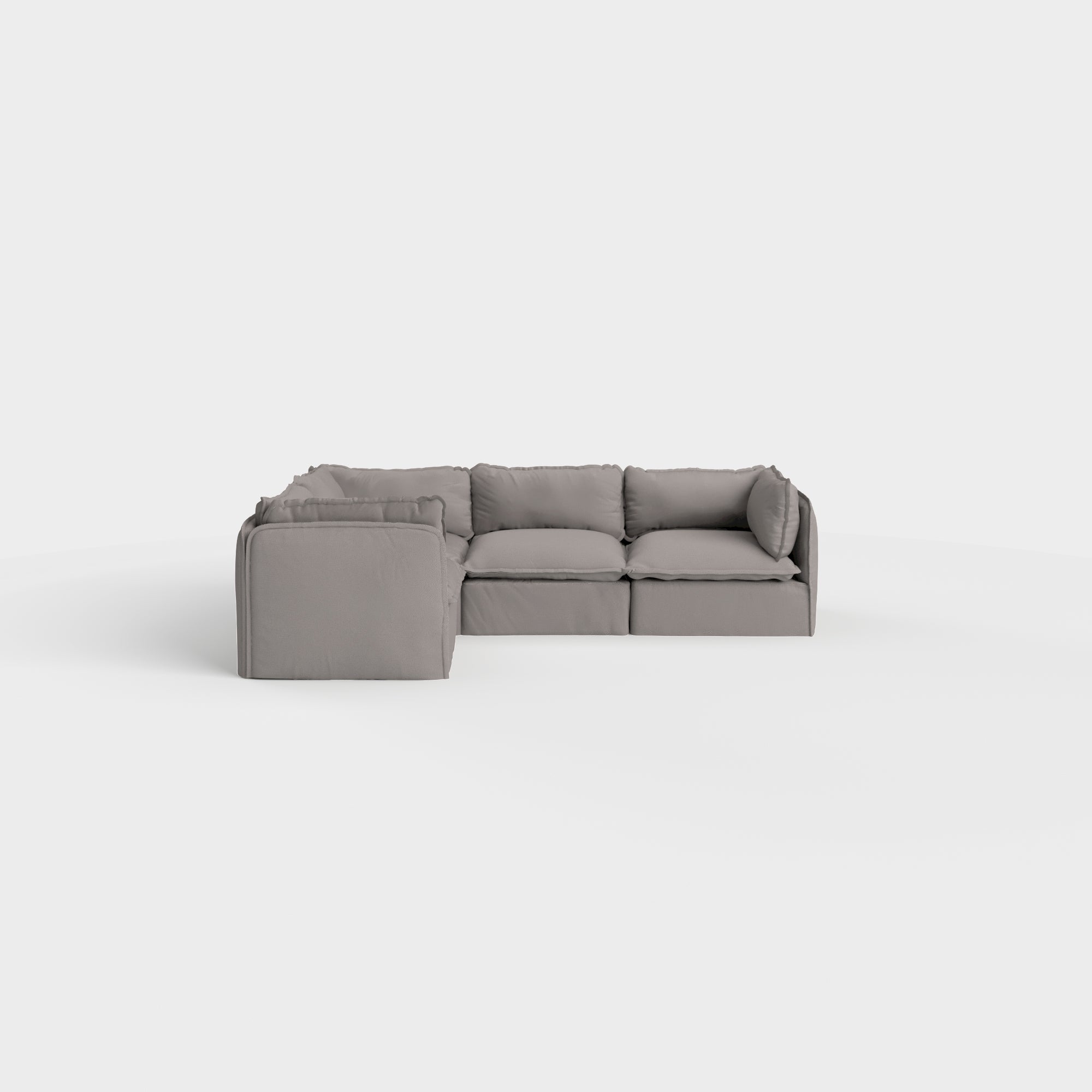 Slipcover Only - Modular Outdoor Washable 4-Seater Corner Sectional | Nano Slubweave in Haze Gray