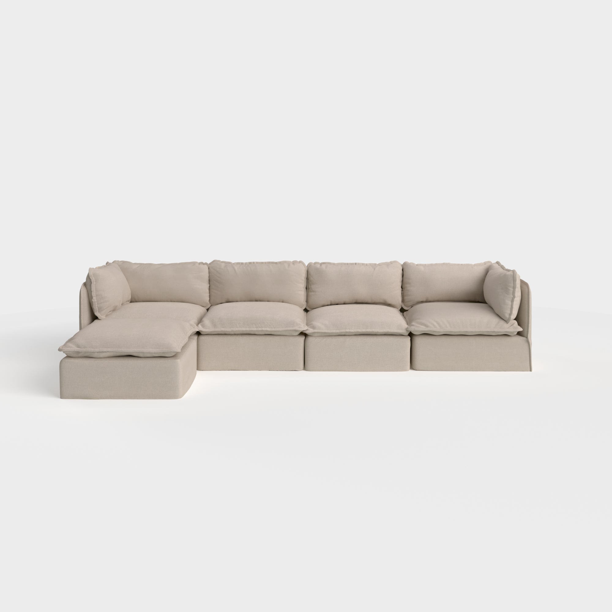 Slipcover Only - Modular Outdoor Washable 4-Seater Sectional | Classic Canvas in Sand