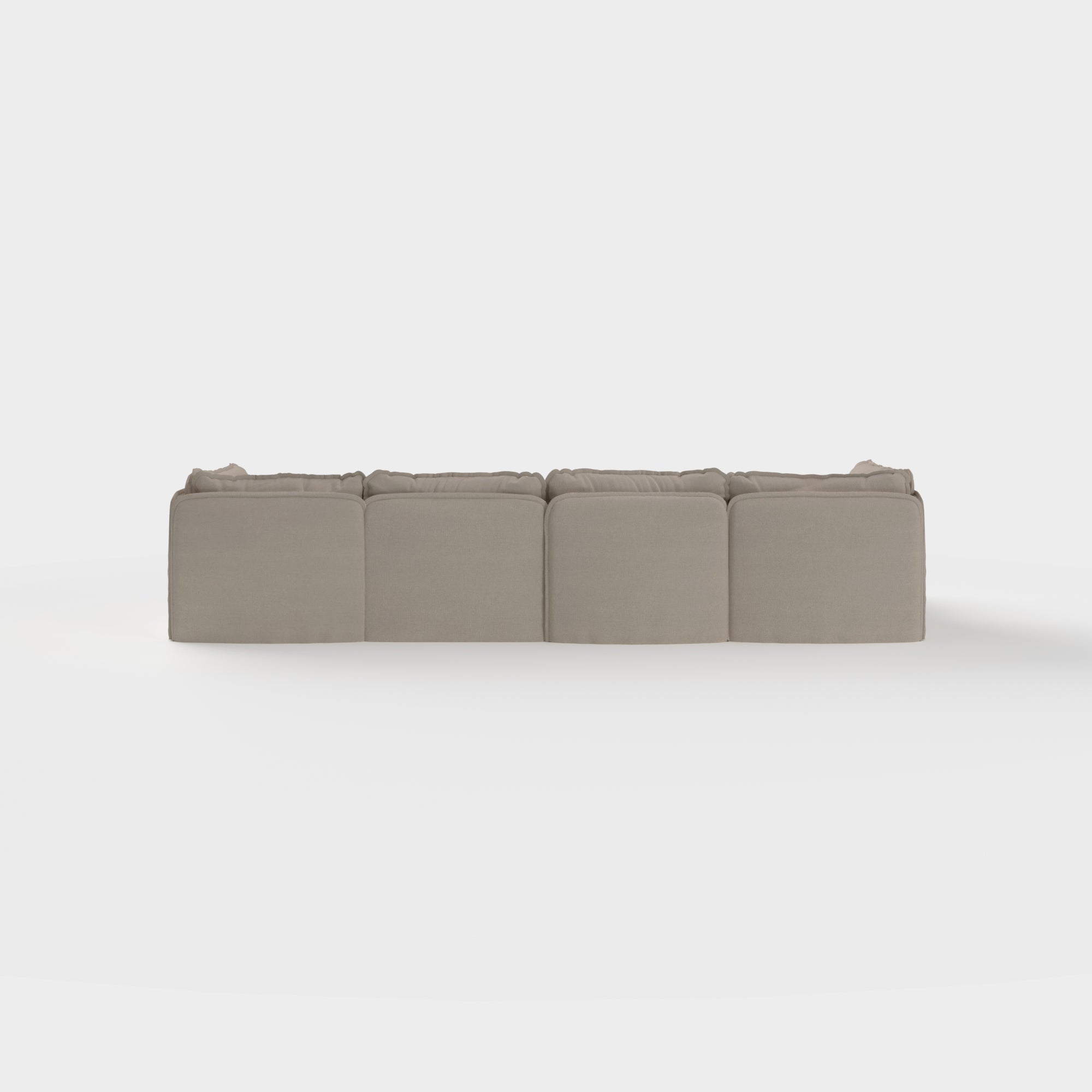 Slipcover Only - Modular Outdoor Washable 4-Seater Sectional | Classic Canvas in Sand