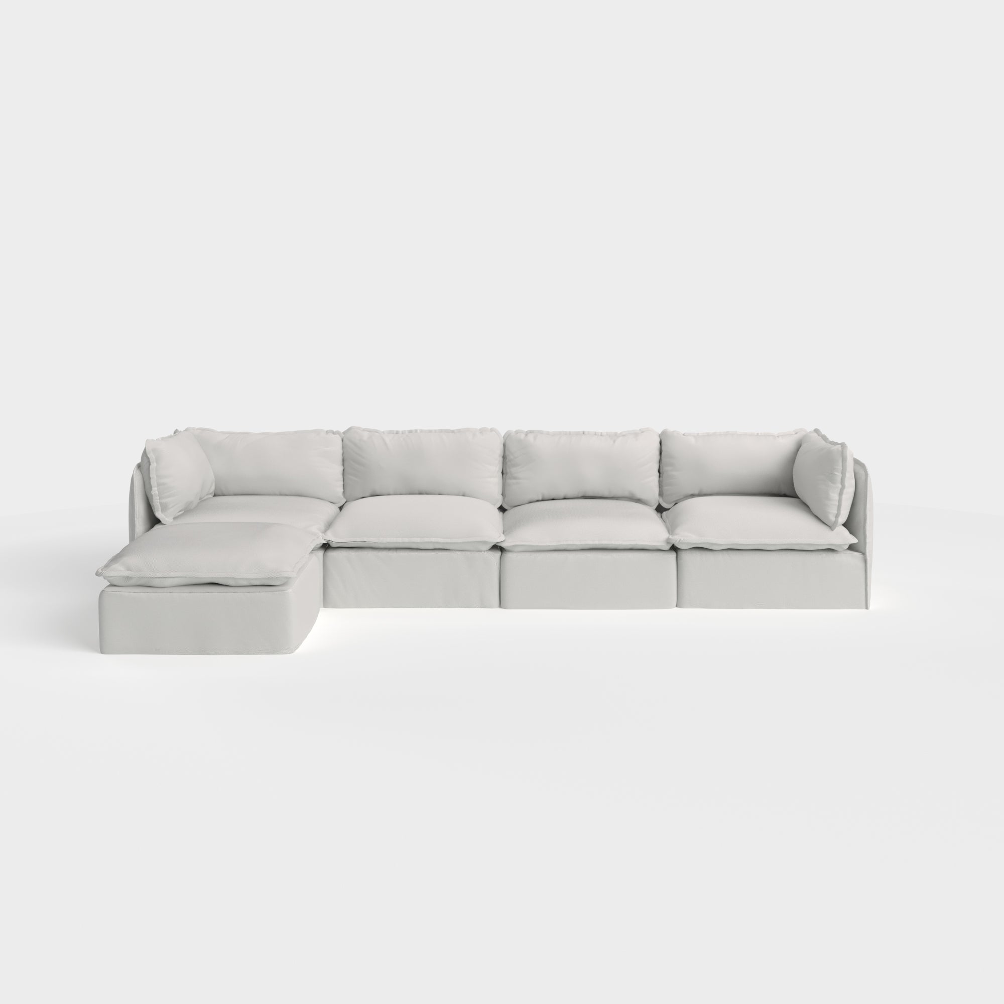 Slipcover Only - Modular Outdoor Washable 4-Seater Sectional | Nano Slubweave in Mist