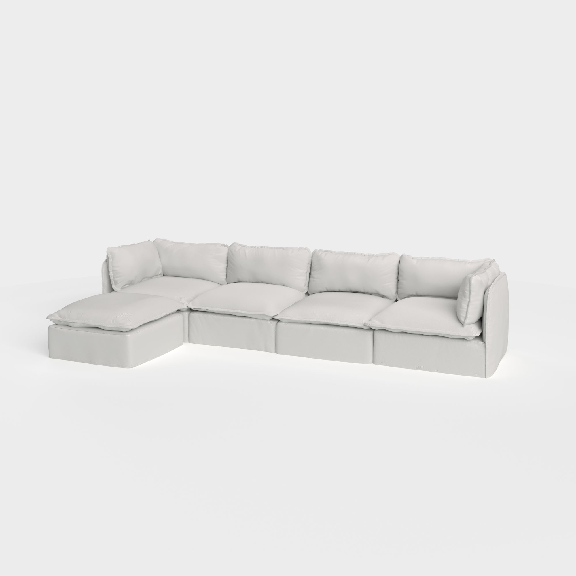 Slipcover Only - Modular Outdoor Washable 4-Seater Sectional | Nano Slubweave in Mist