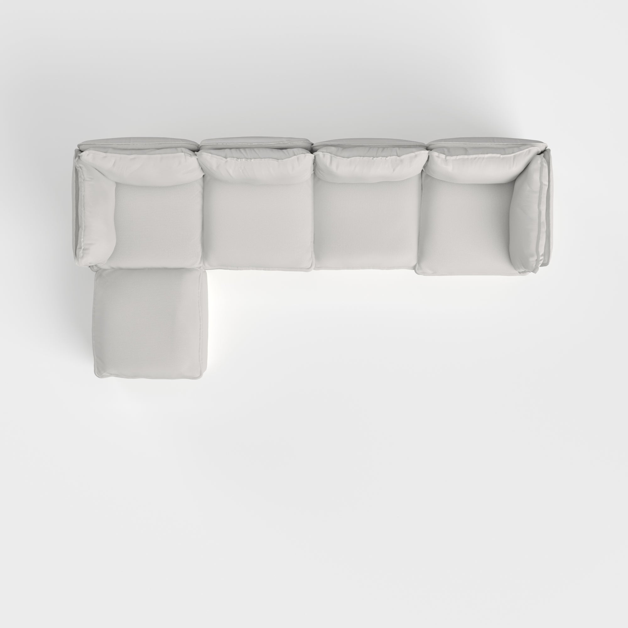 Slipcover Only - Modular Outdoor Washable 4-Seater Sectional | Nano Slubweave in Mist