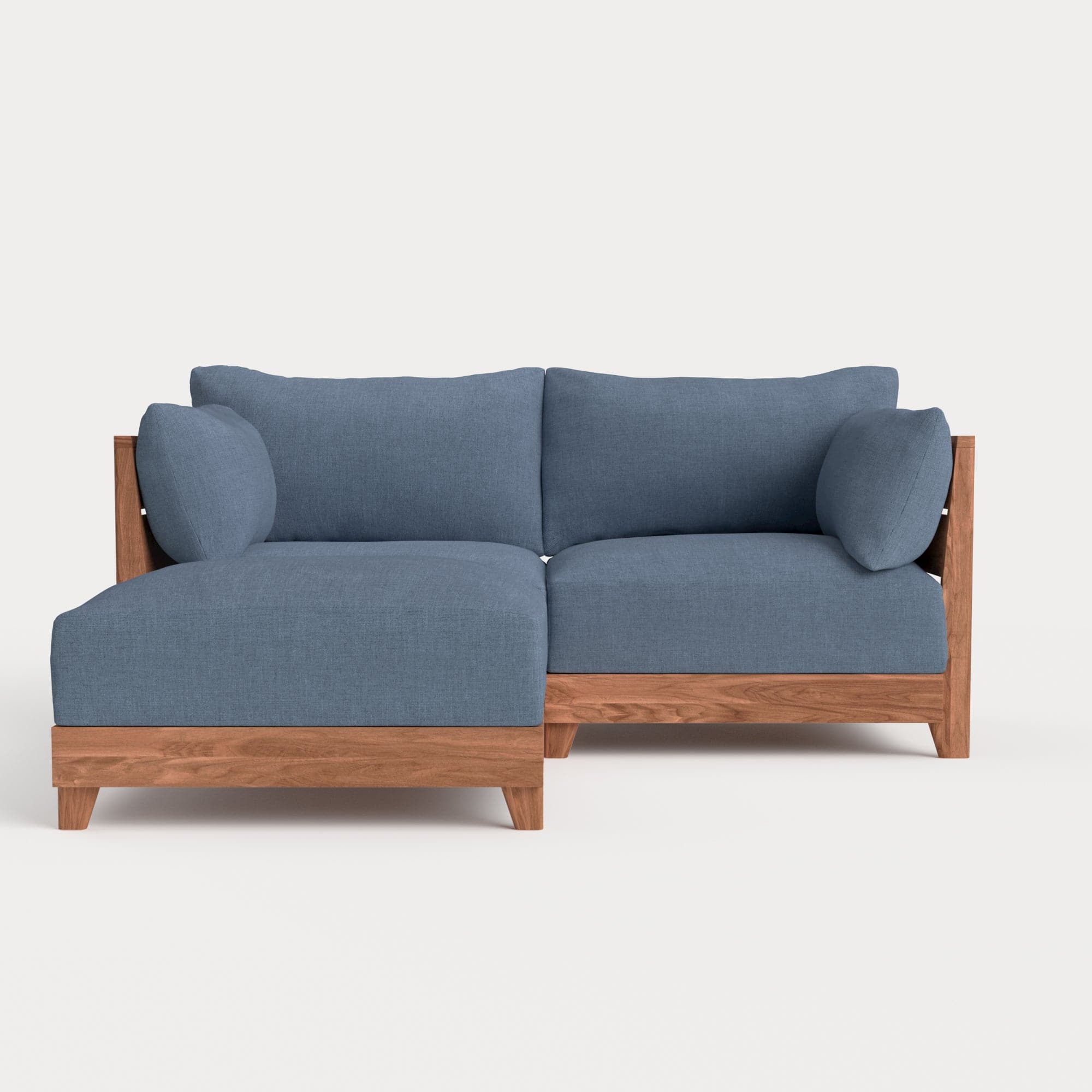 Dwell™ Modular Teak Outdoor Loveseat Sectional | Classic Canvas in Ocean