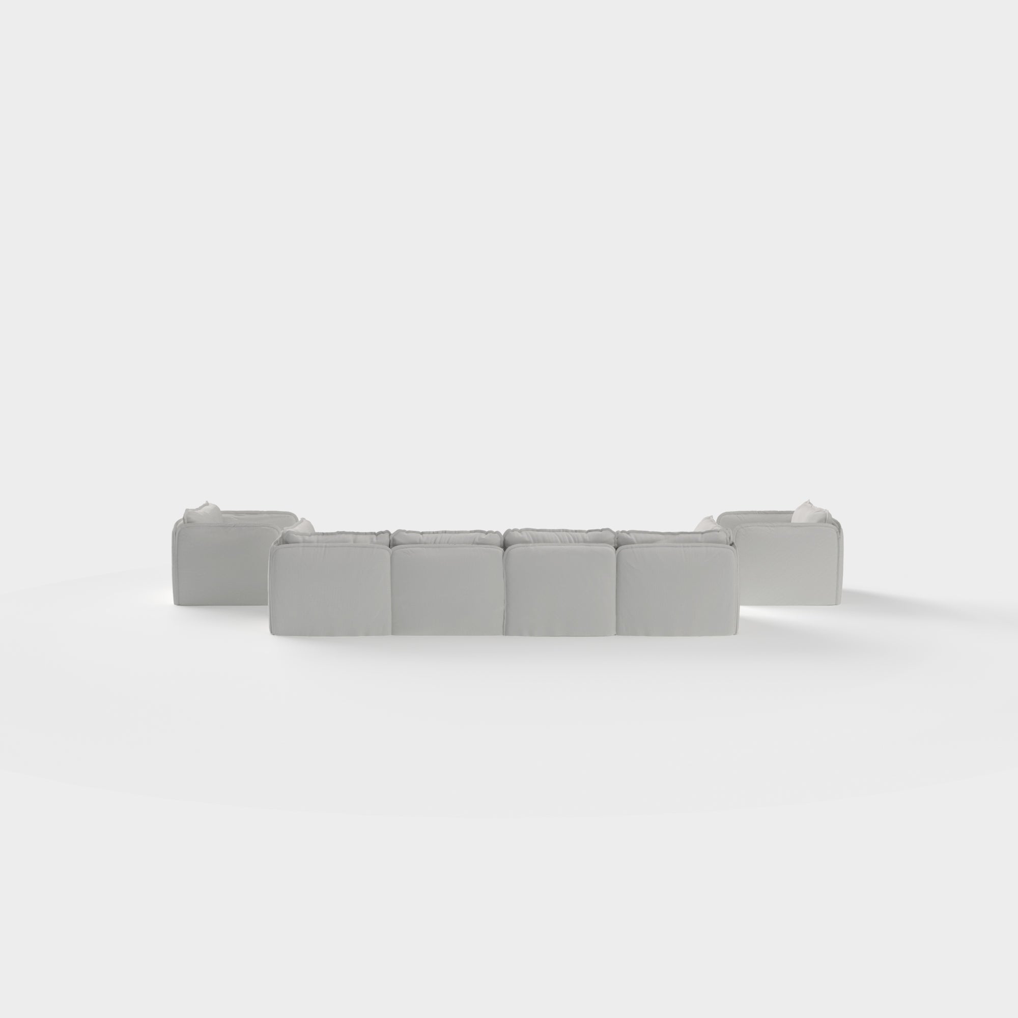 Slipcover Only - Modular Outdoor Washable 4-Seater Sofa + Armchair Set | Nano Slubweave in Mist