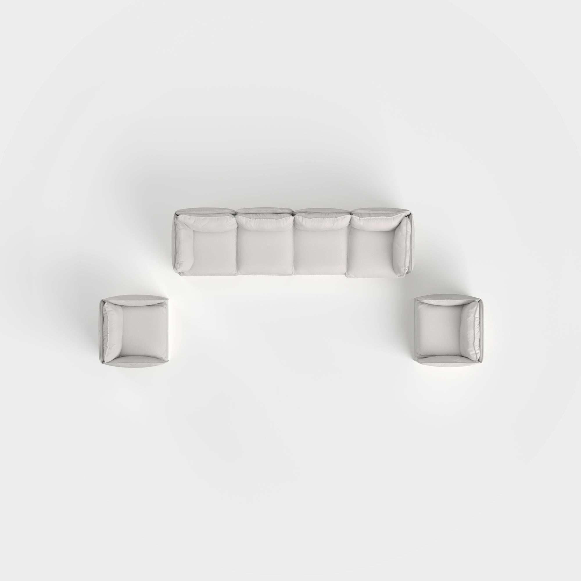 Slipcover Only - Modular Outdoor Washable 4-Seater Sofa + Armchair Set | Nano Slubweave in Mist