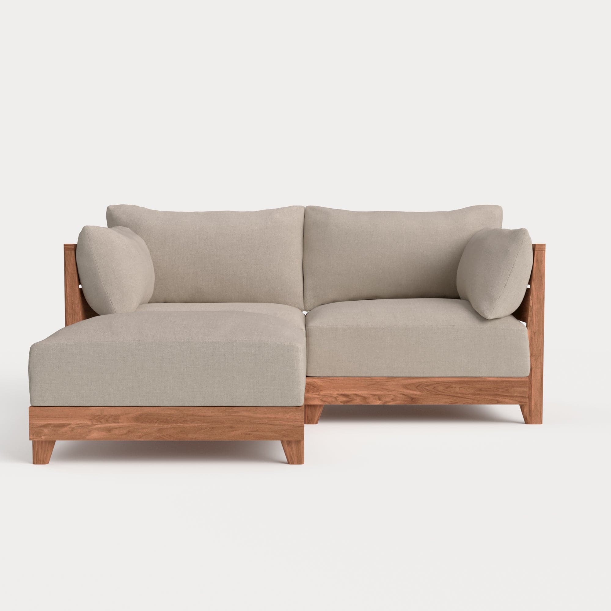 Dwell™ Modular Teak Outdoor Loveseat Sectional | Classic Canvas in Sand