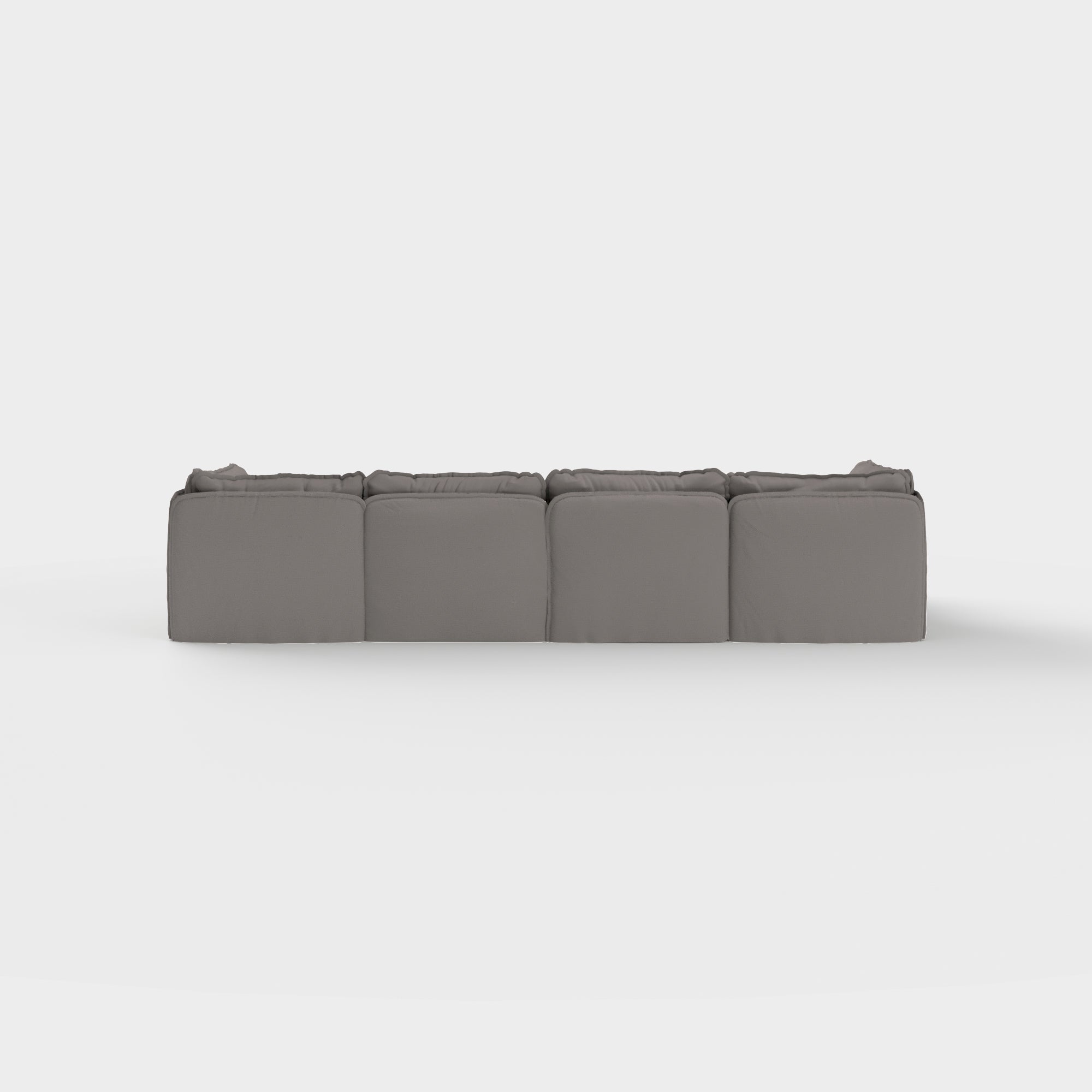 Slipcover Only - Modular Outdoor Washable 4-Seater U-Sectional | Nano Slubweave in Haze Gray